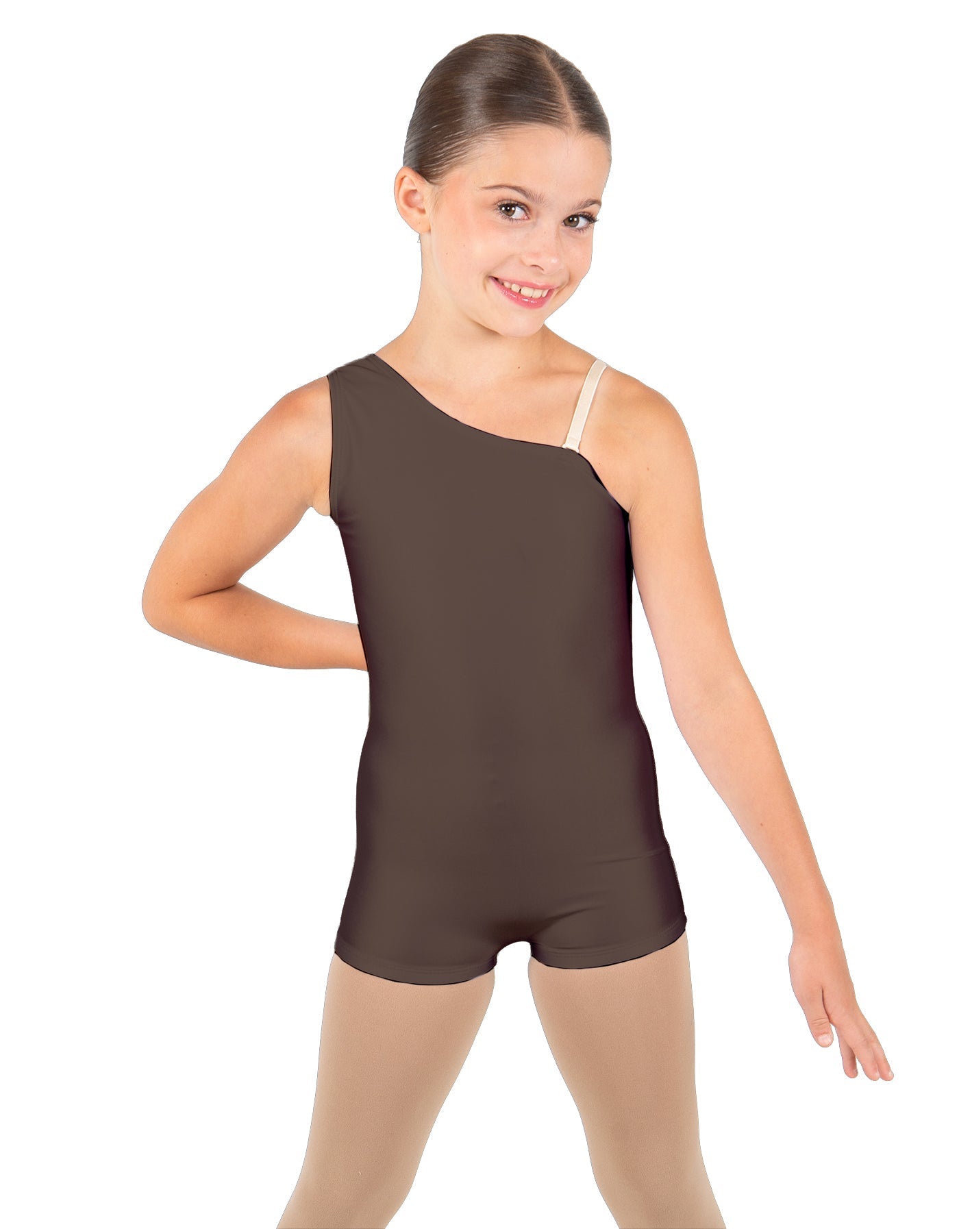Solid Lycra One Shoulder Biketard