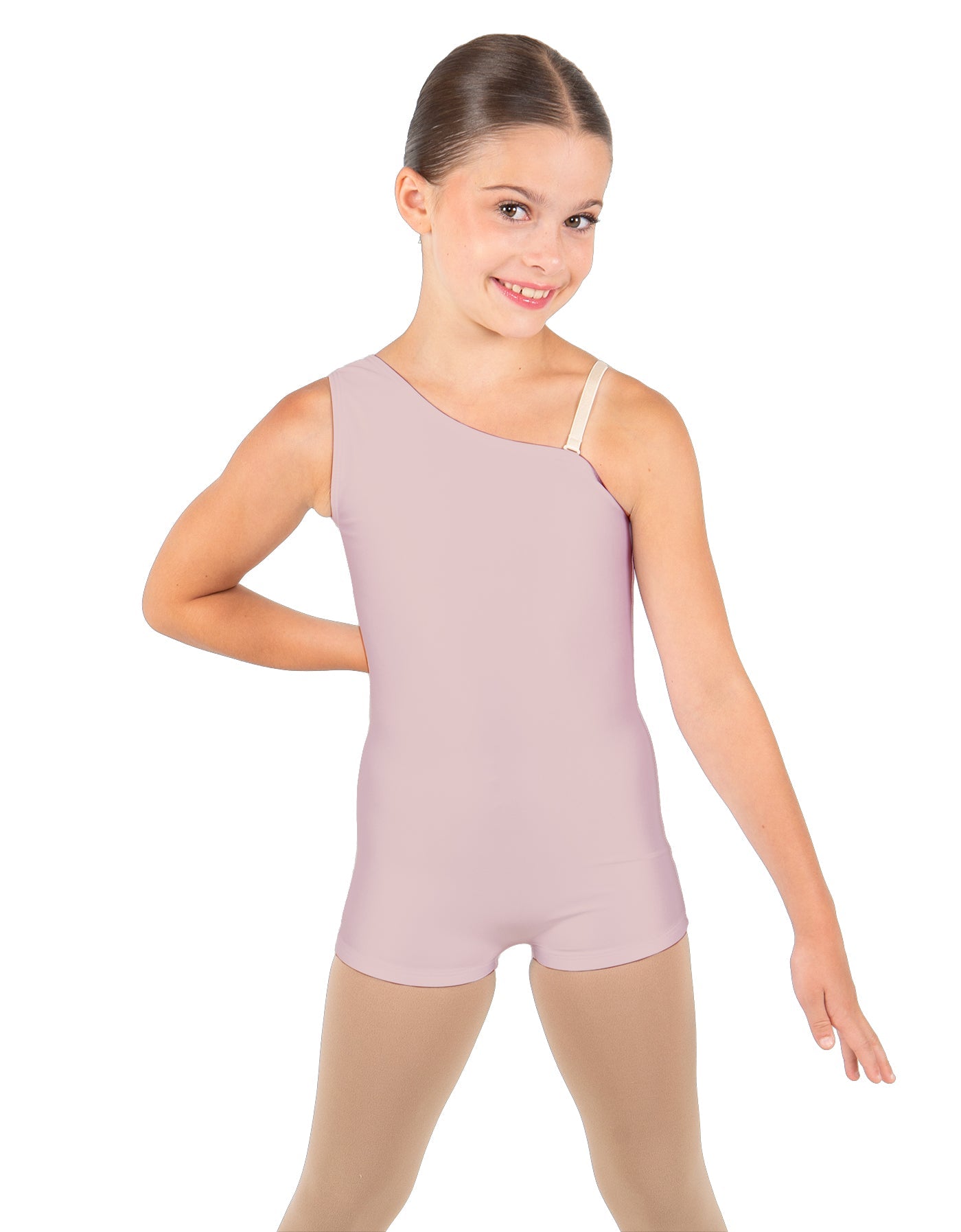Solid Lycra One Shoulder Biketard