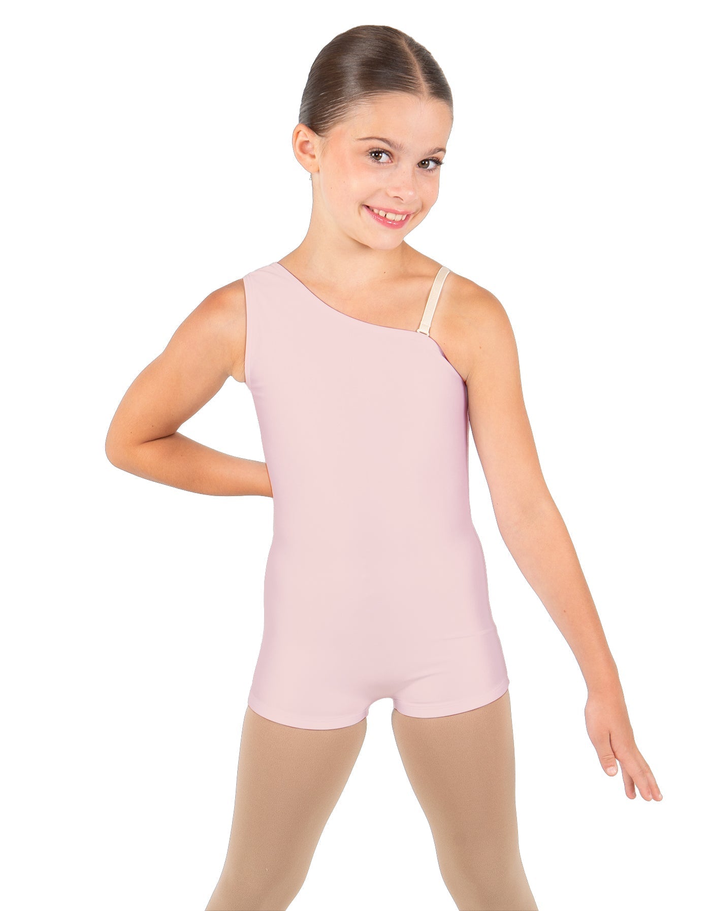 Solid Lycra One Shoulder Biketard