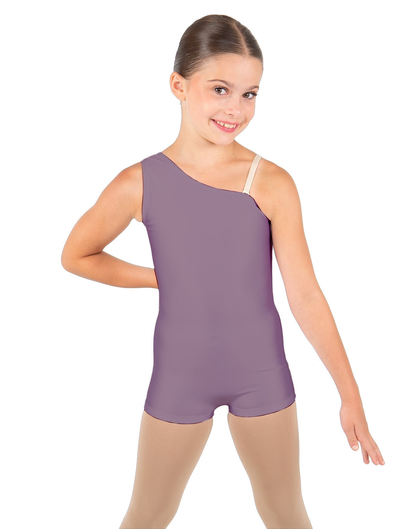 Solid Lycra One Shoulder Biketard