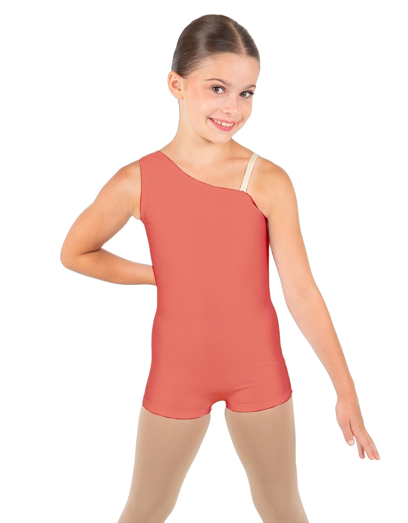 Solid Lycra One Shoulder Biketard