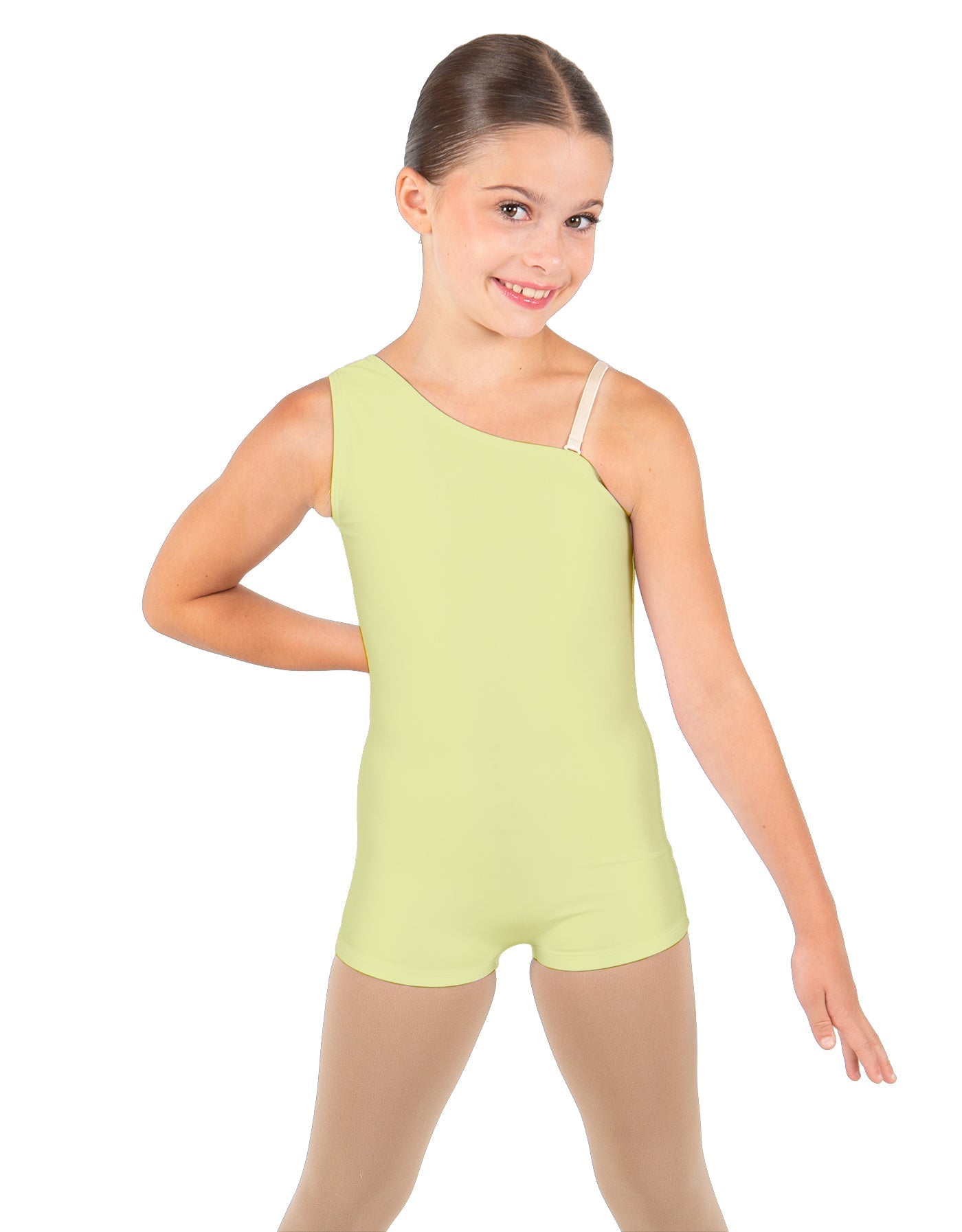 Solid Lycra One Shoulder Biketard