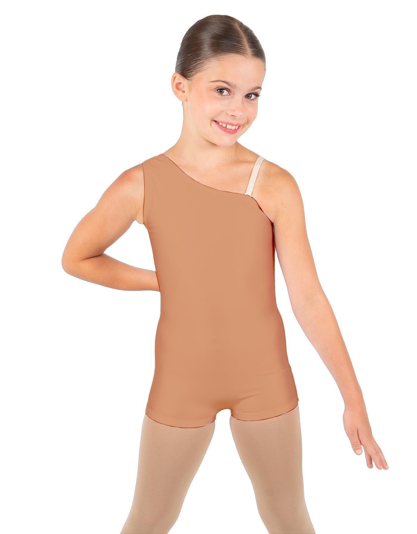 Solid Lycra One Shoulder Biketard