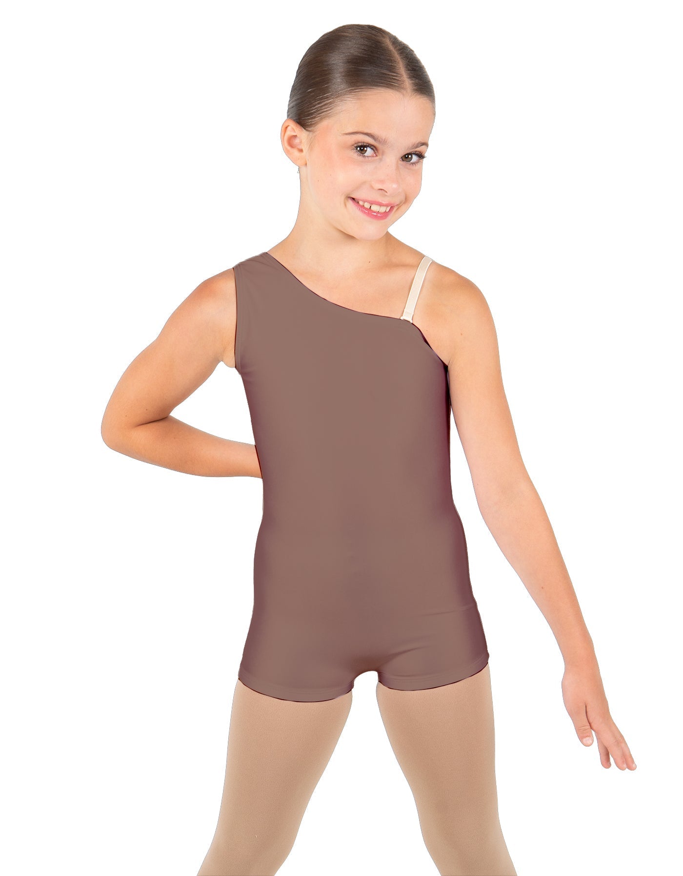 Solid Lycra One Shoulder Biketard