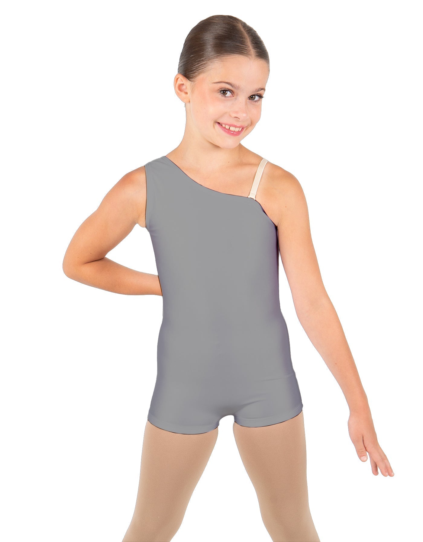 Solid Lycra One Shoulder Biketard