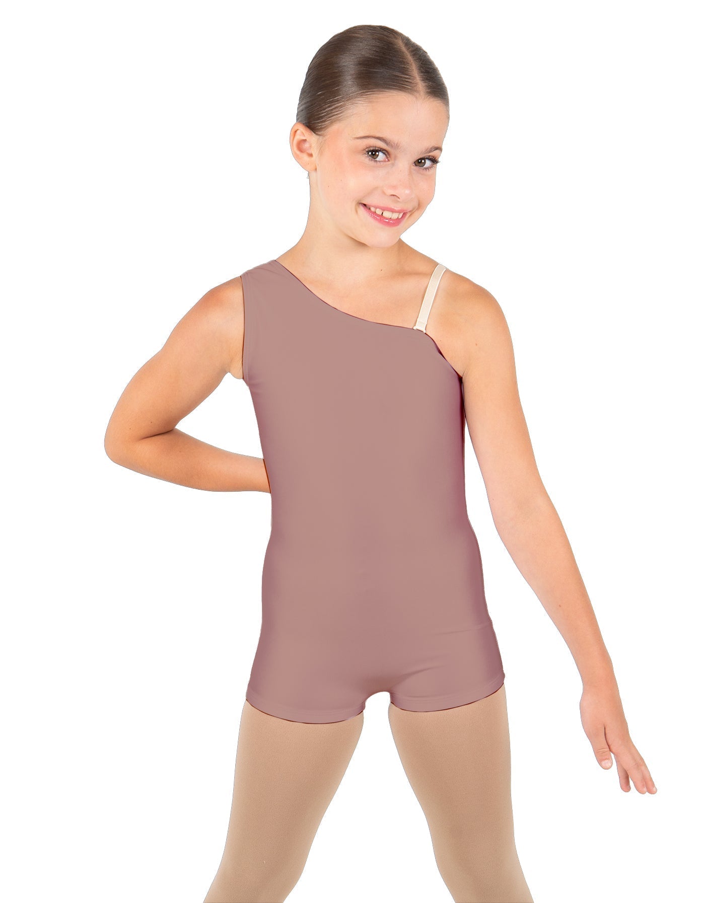 Solid Lycra One Shoulder Biketard