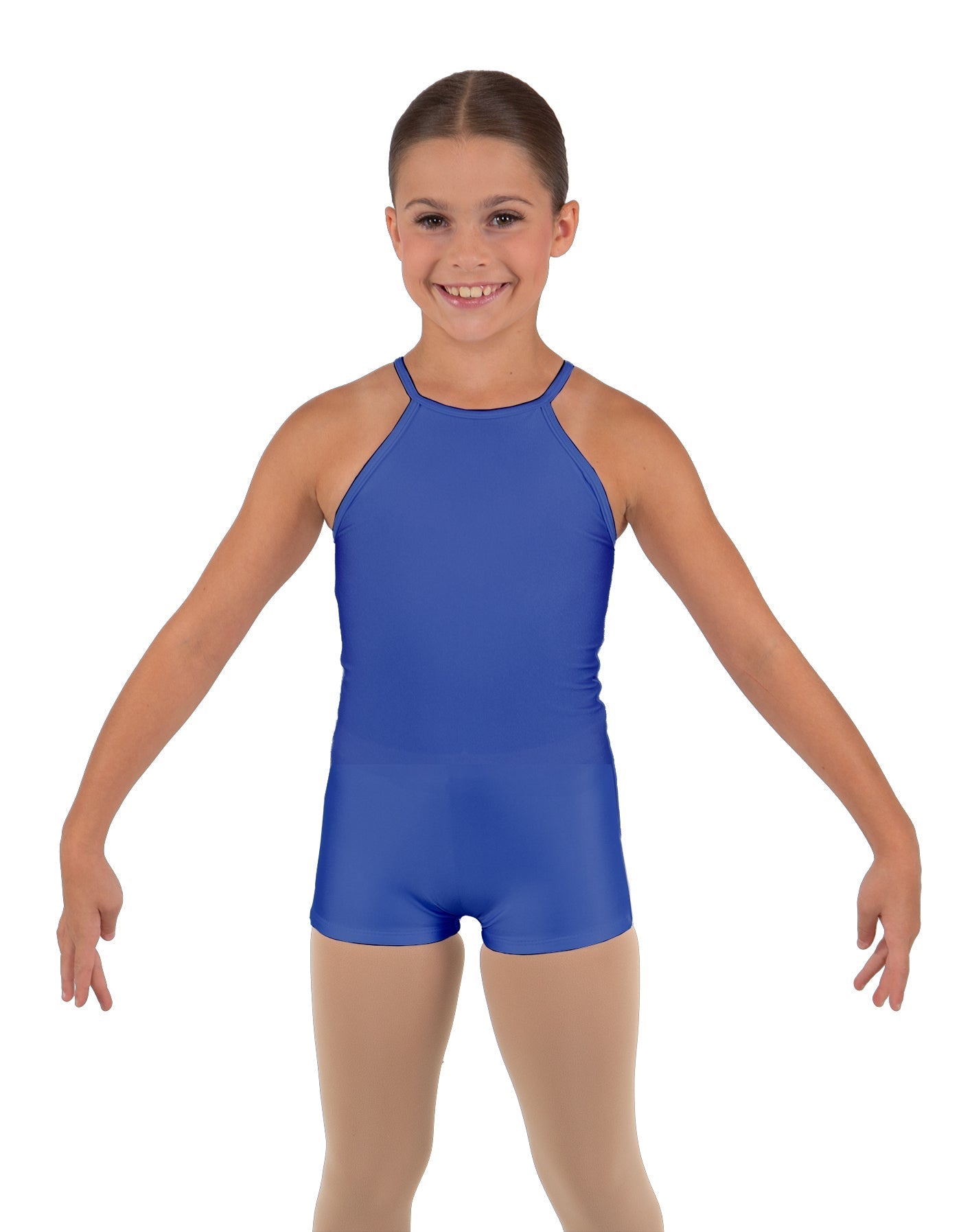 Solid Lycra Halter Binding Biketard