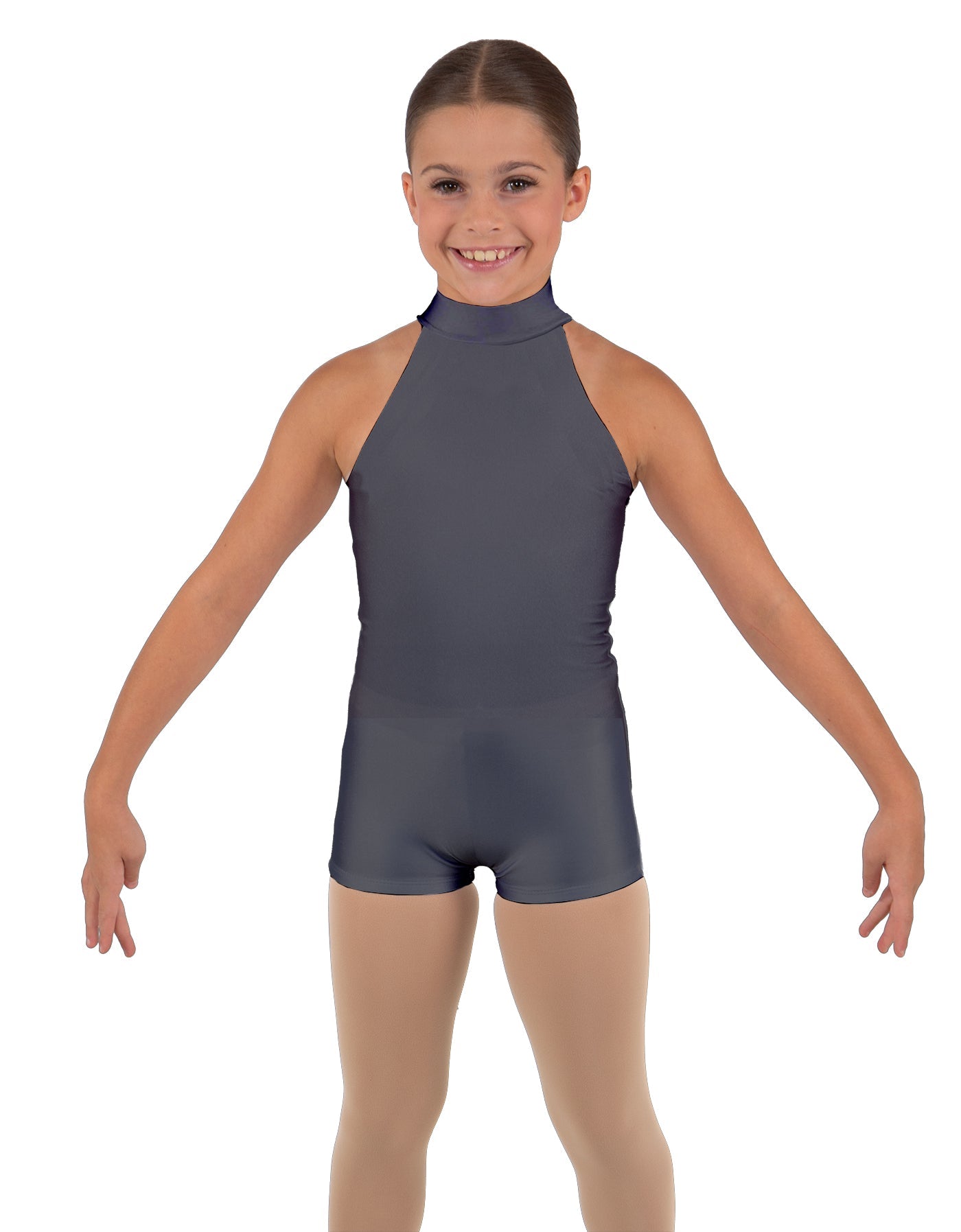 Solid Lycra Halter Collar Biketard