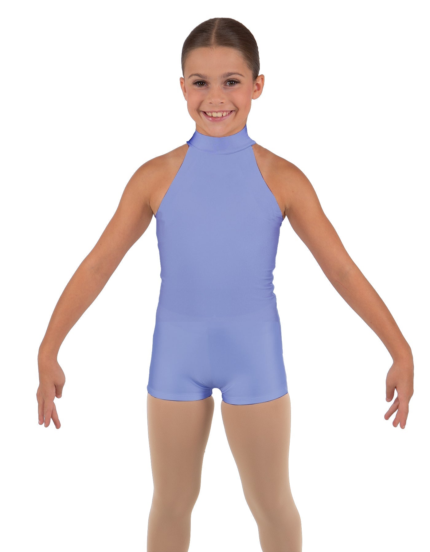 Solid Lycra Halter Collar Biketard
