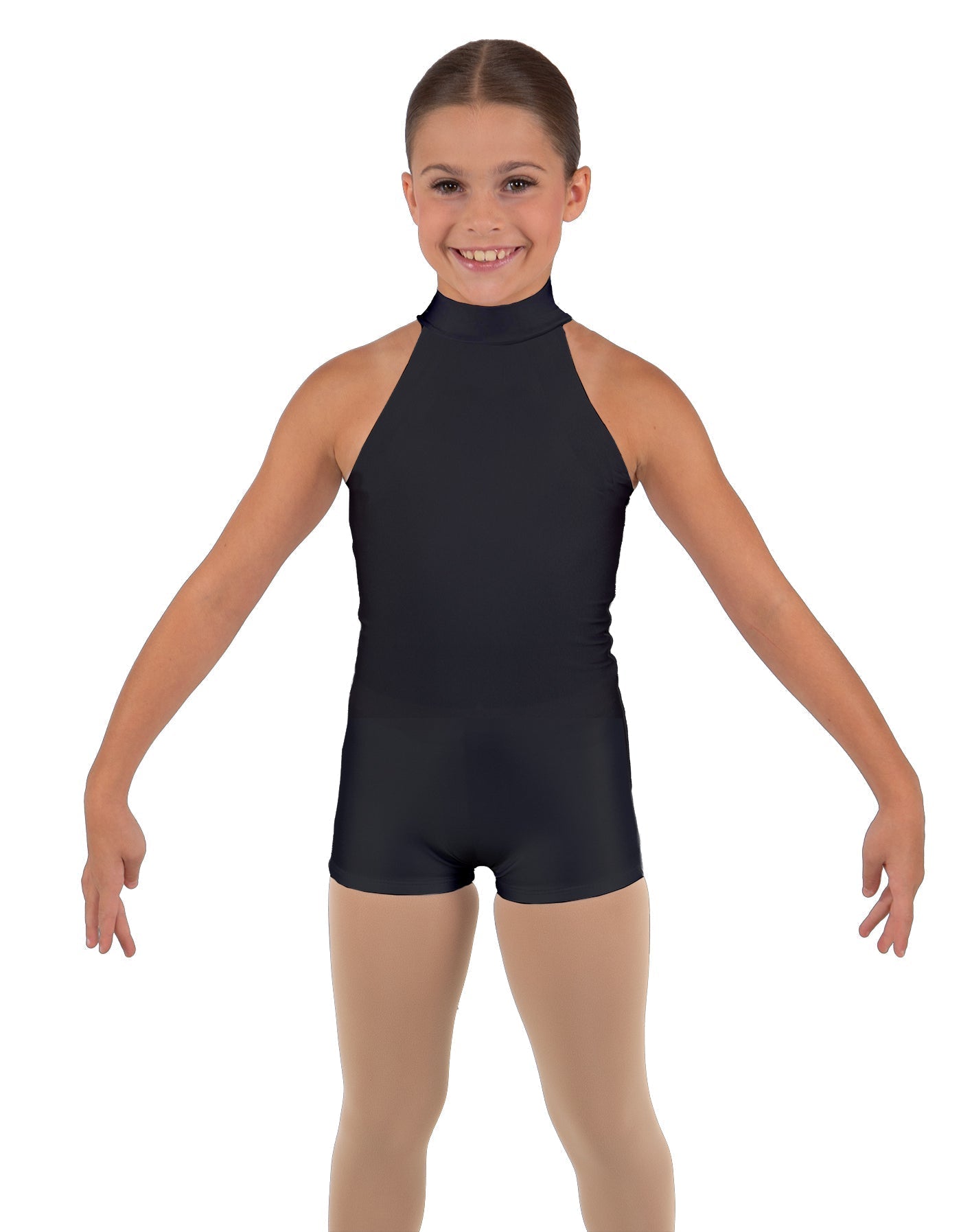 Solid Lycra Halter Collar Biketard