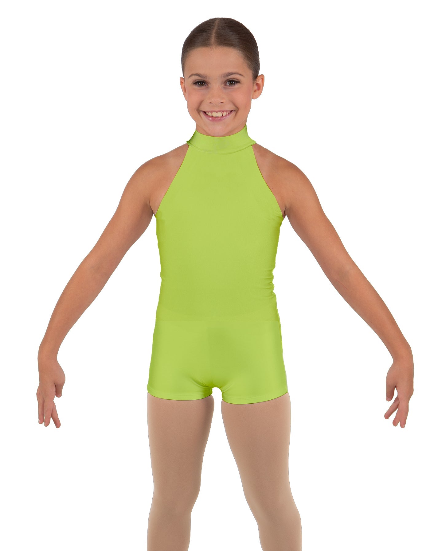 Solid Lycra Halter Collar Biketard