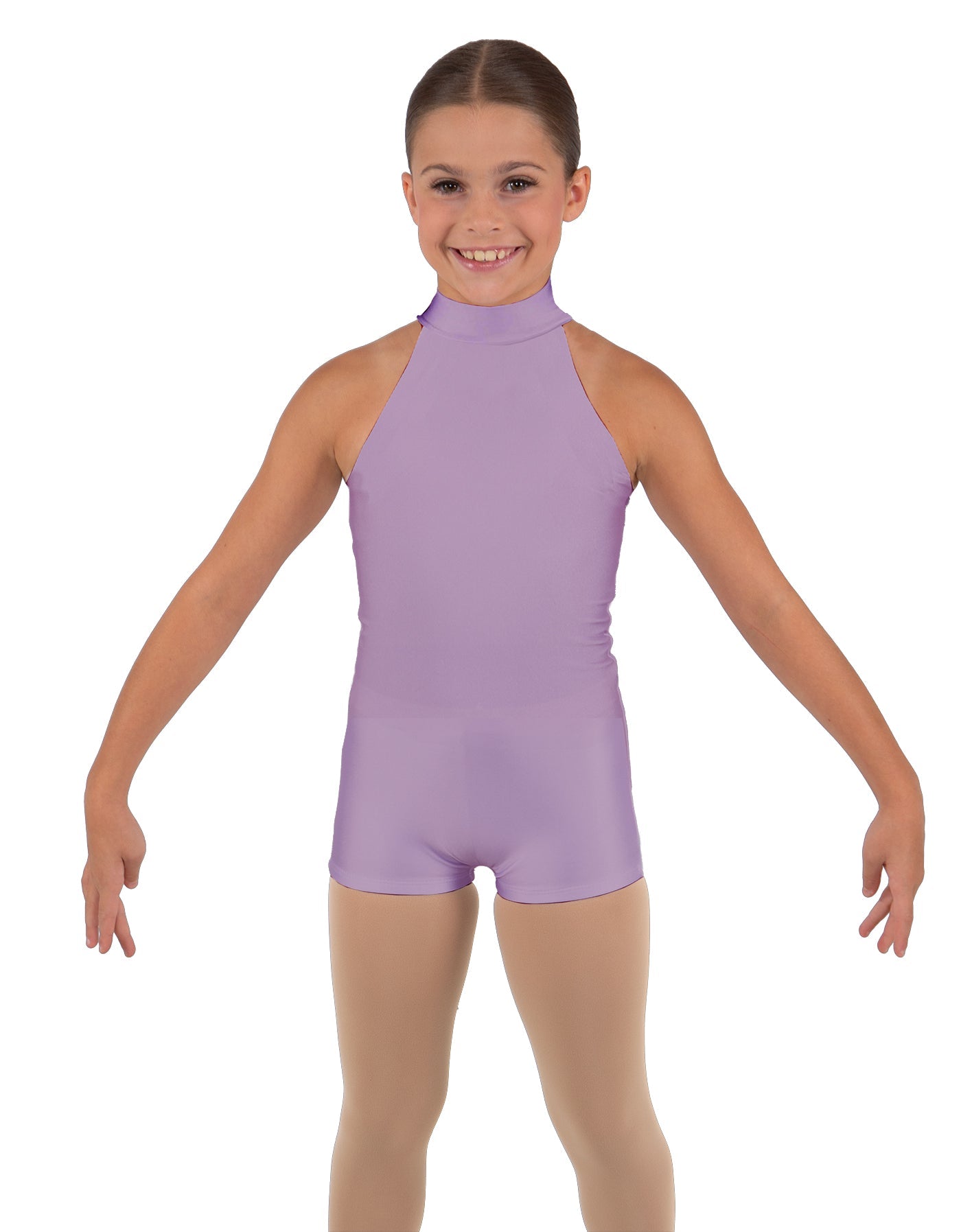 Solid Lycra Halter Collar Biketard