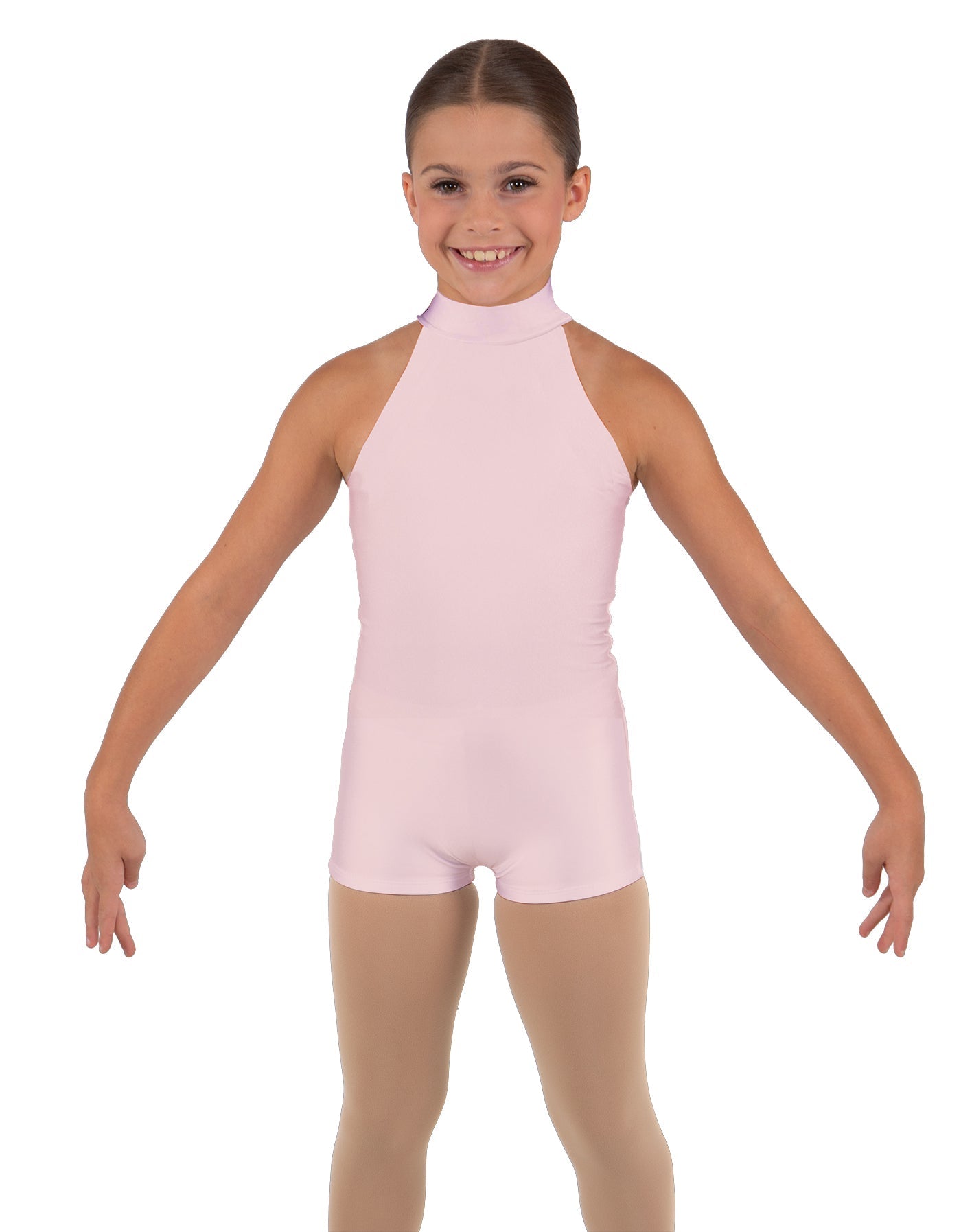 Solid Lycra Halter Collar Biketard