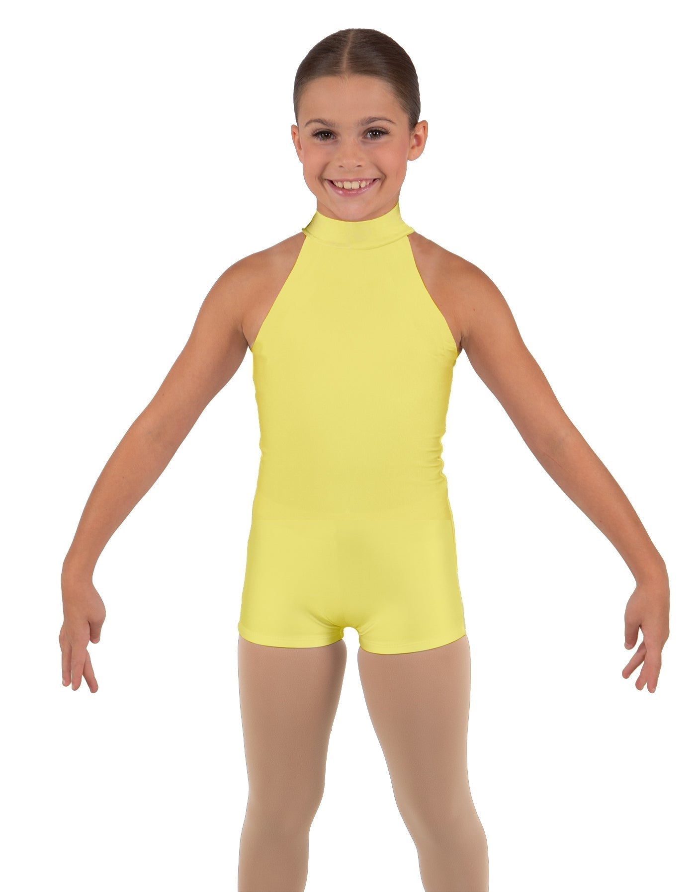 Solid Lycra Halter Collar Biketard