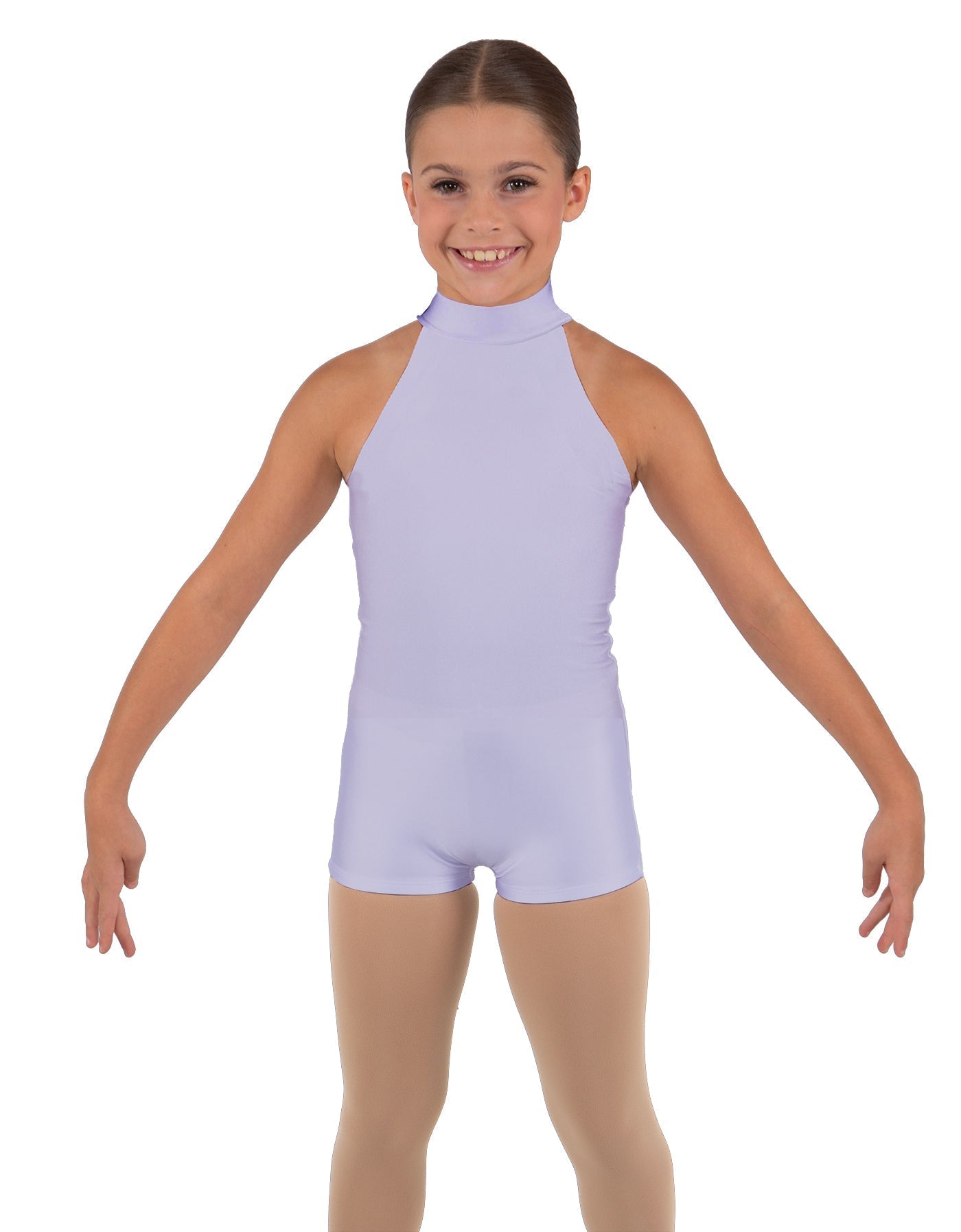 Solid Lycra Halter Collar Biketard