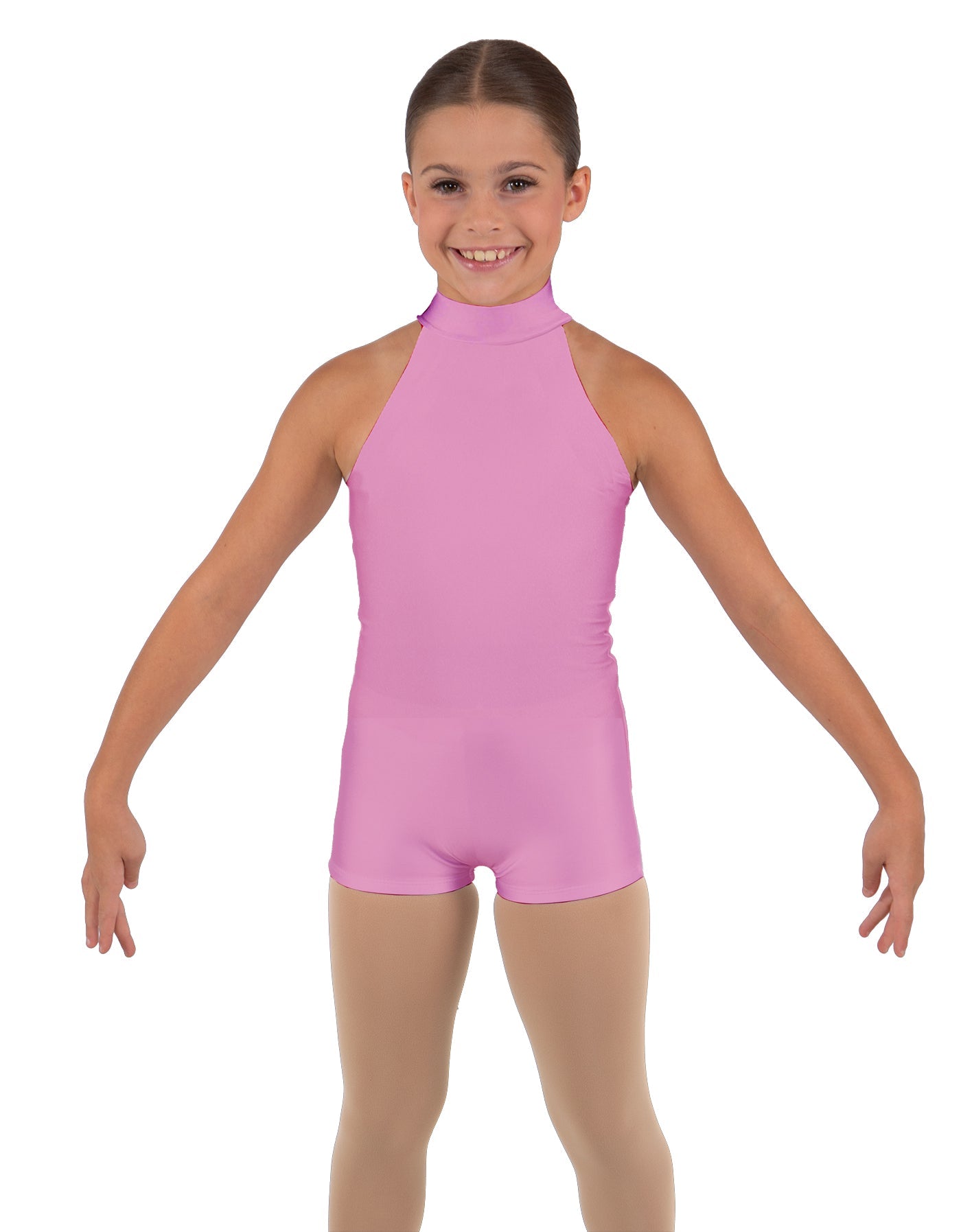 Solid Lycra Halter Collar Biketard