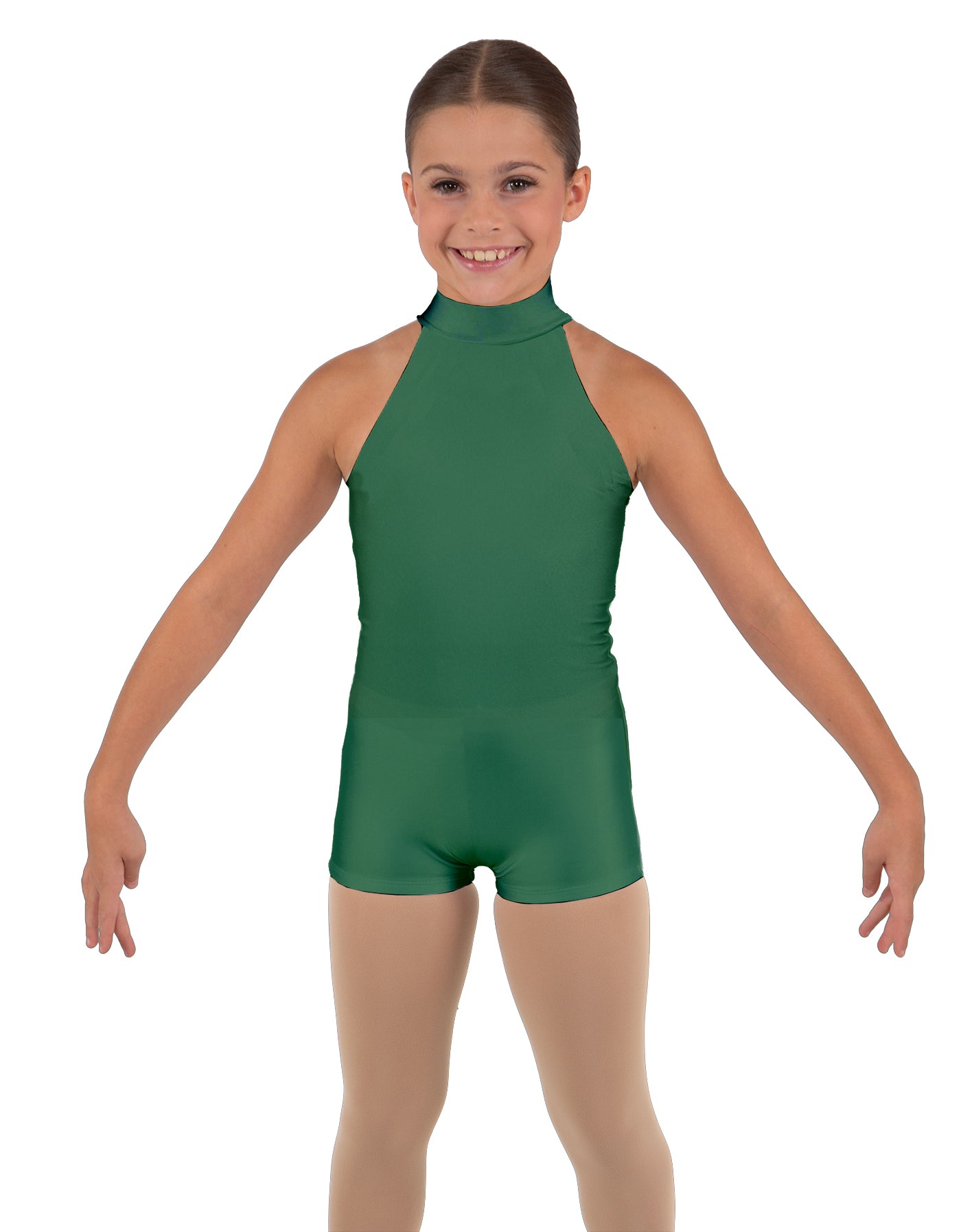 Solid Lycra Halter Collar Biketard