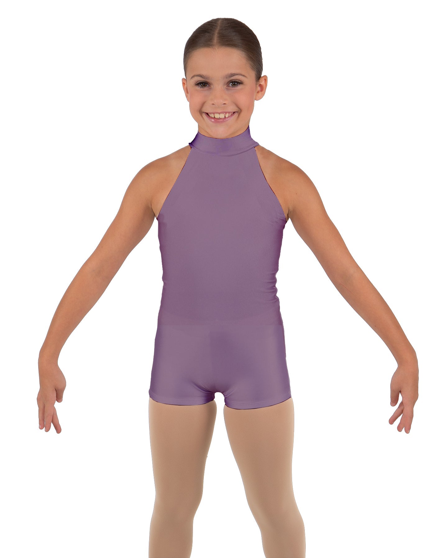 Solid Lycra Halter Collar Biketard