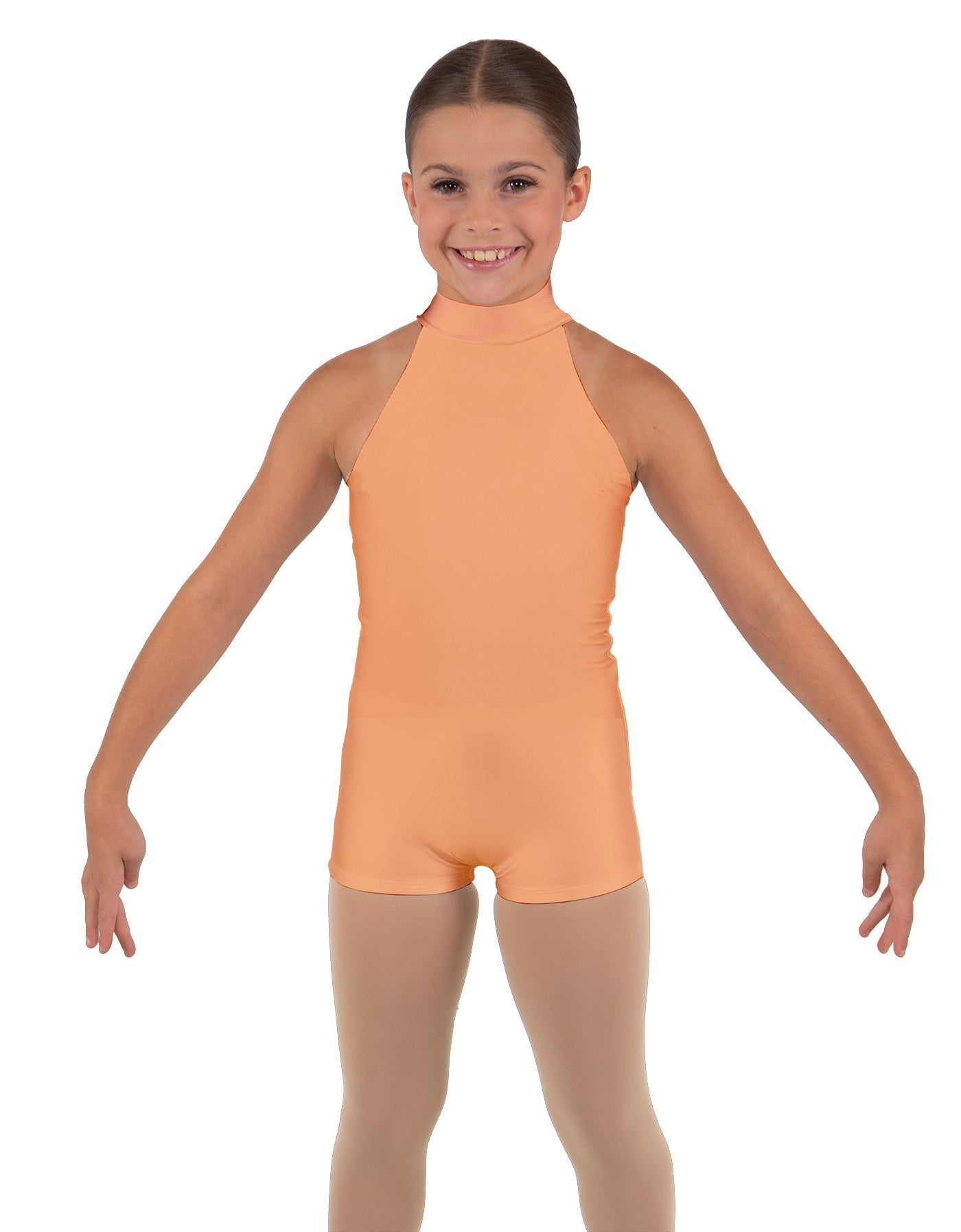Solid Lycra Halter Collar Biketard