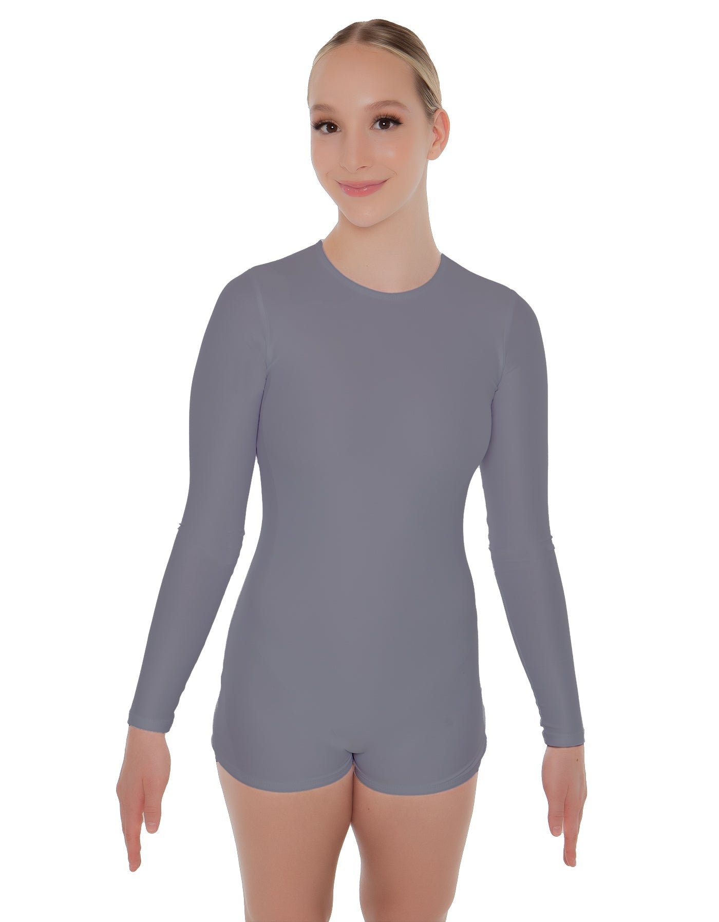 Solid Lycra LS Open Back Biketard