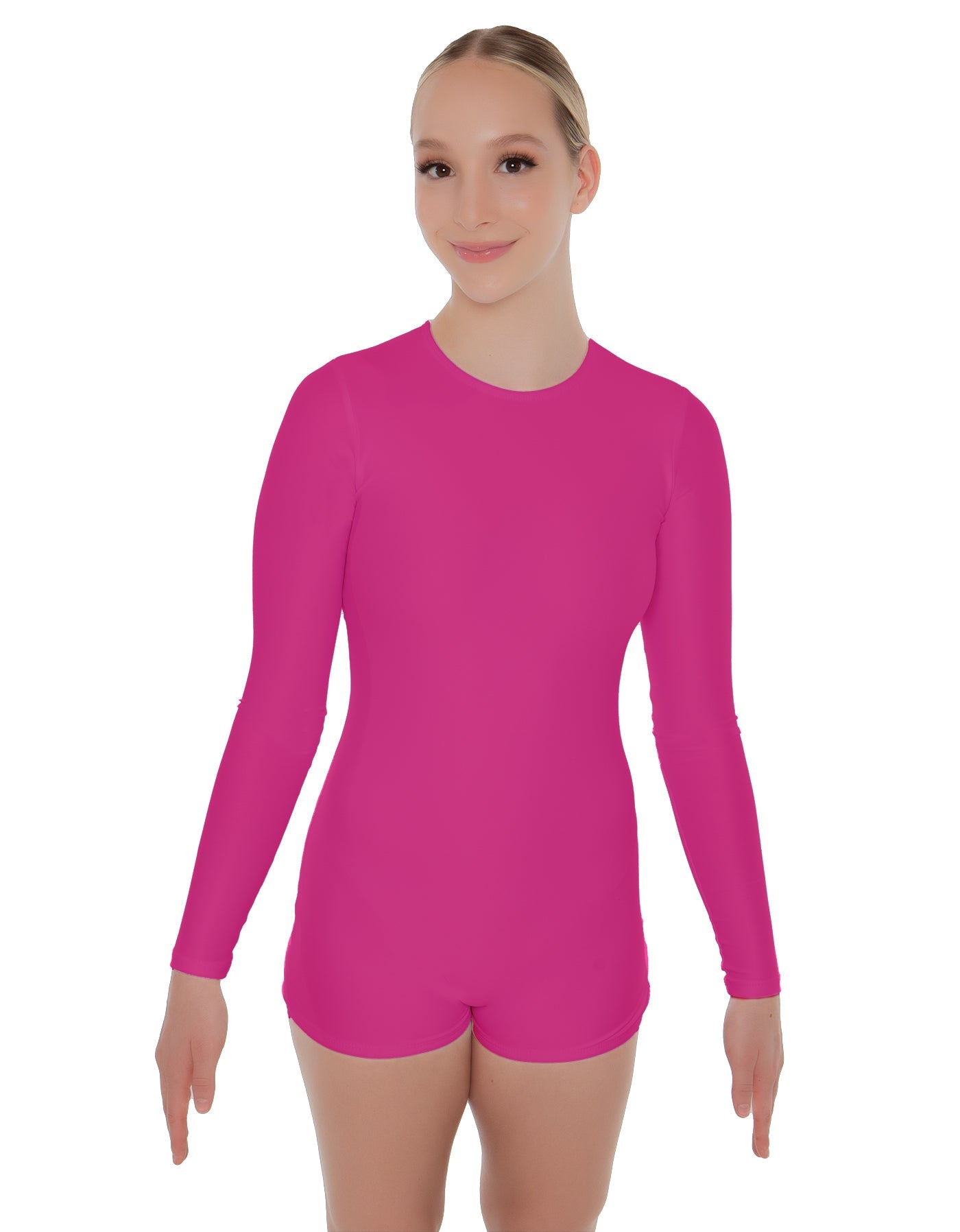 Solid Lycra LS Open Back Biketard
