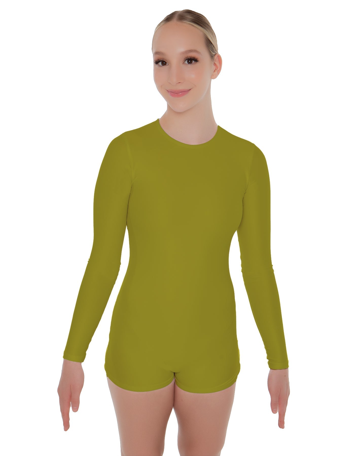 Solid Lycra LS Open Back Biketard