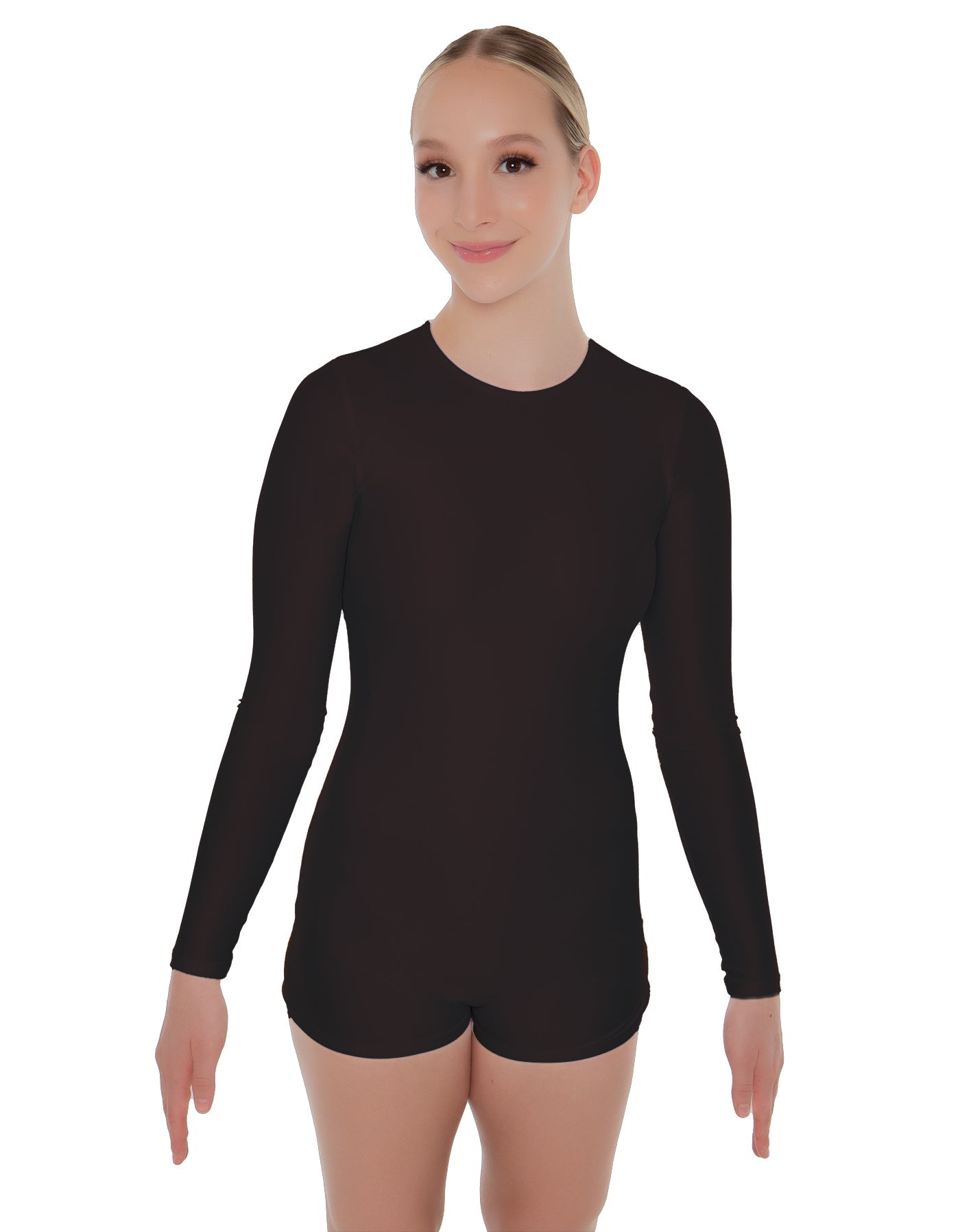 Solid Lycra LS Open Back Biketard
