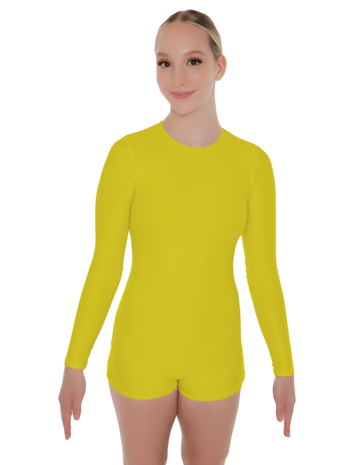 Solid Lycra LS Open Back Biketard