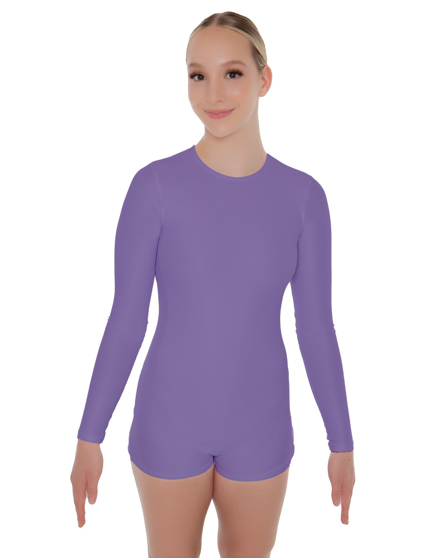 Solid Lycra LS Open Back Biketard