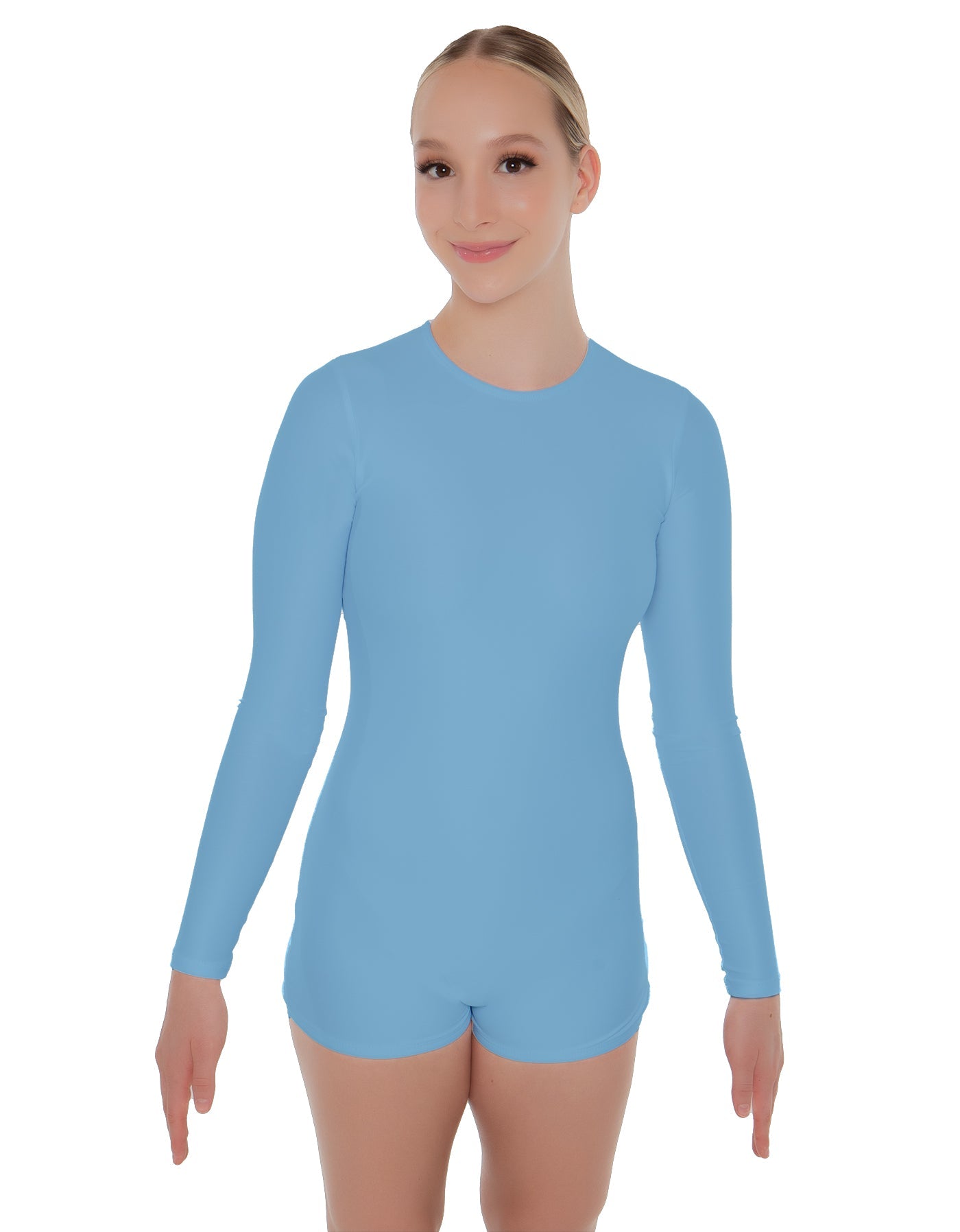 Solid Lycra LS Open Back Biketard