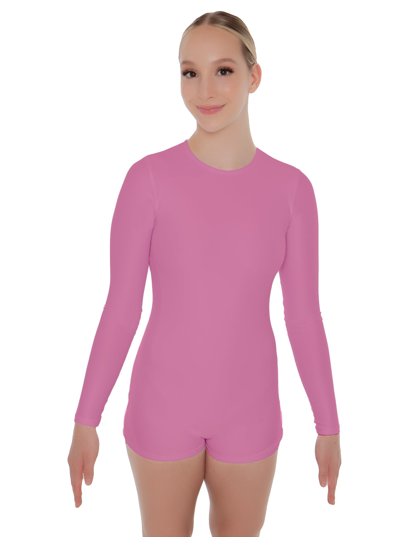 Solid Lycra LS Open Back Biketard