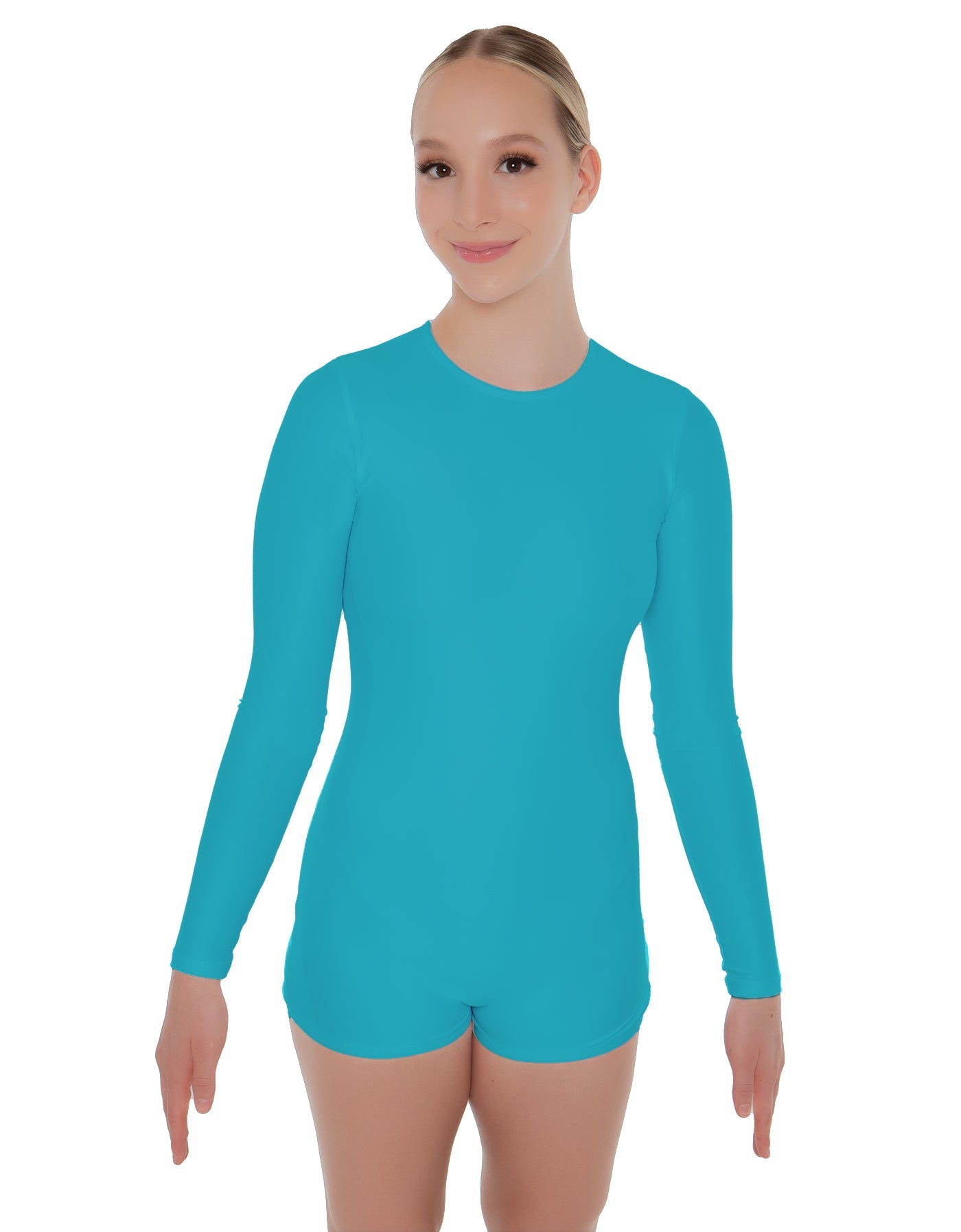 Solid Lycra LS Open Back Biketard
