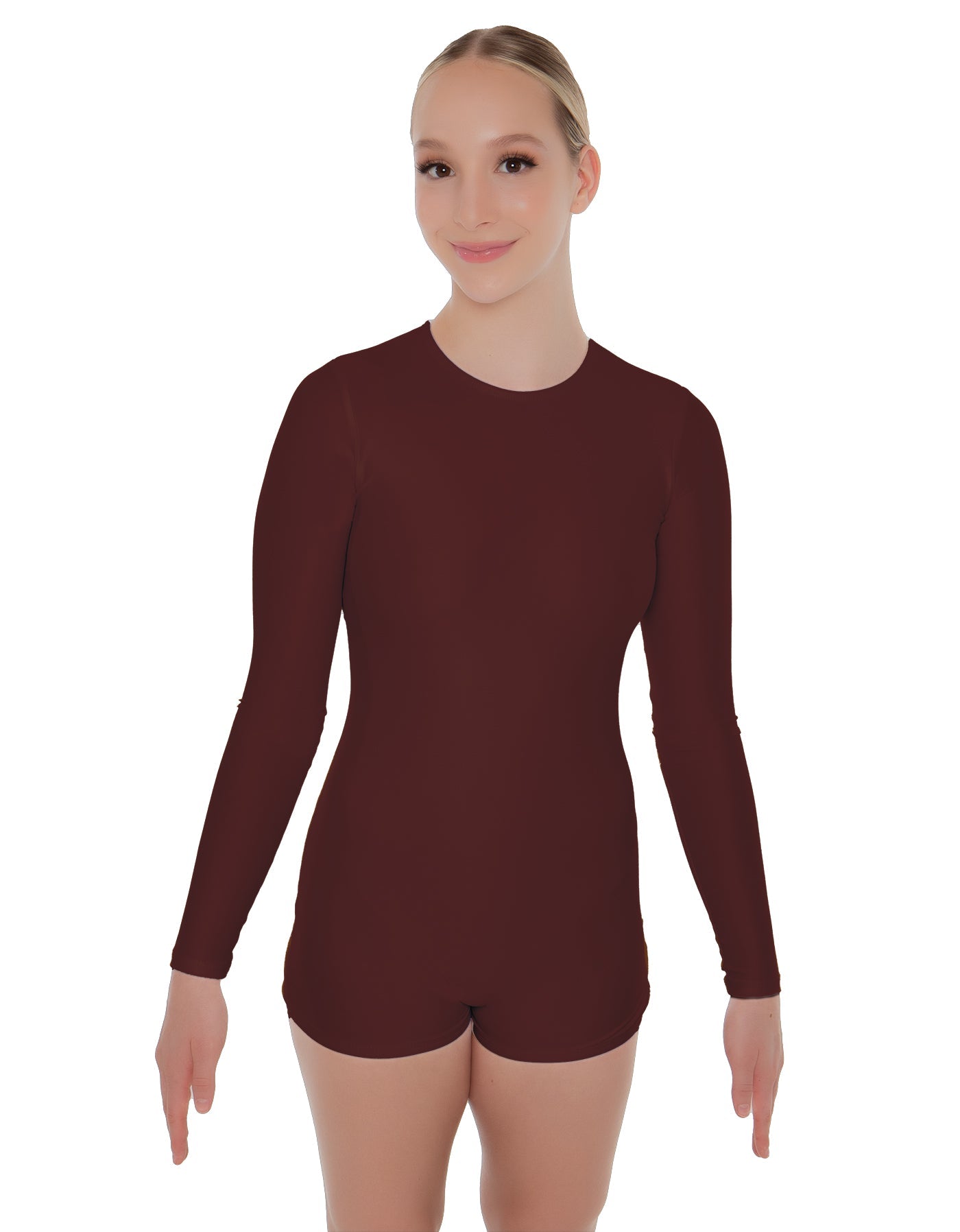 Solid Lycra LS Open Back Biketard