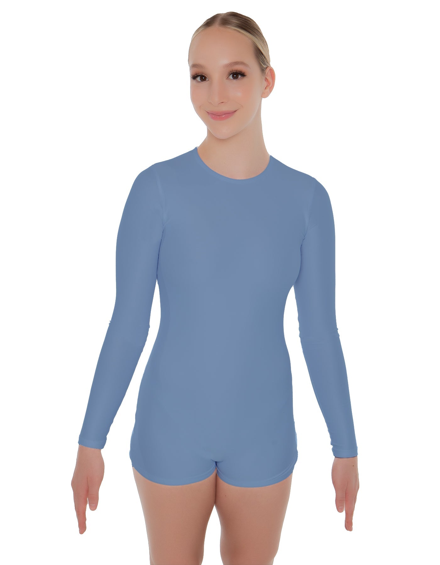 Solid Lycra LS Open Back Biketard
