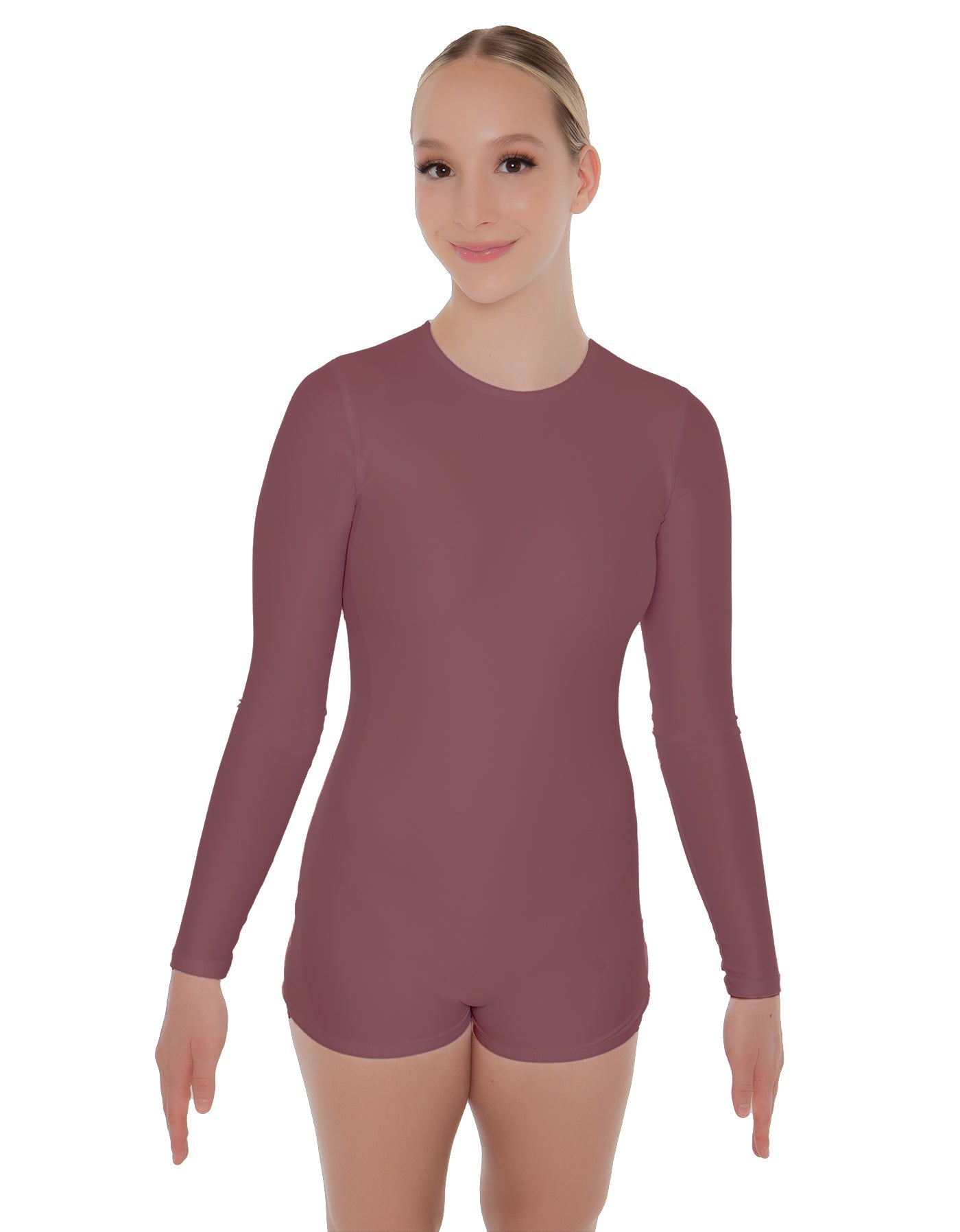 Solid Lycra LS Open Back Biketard