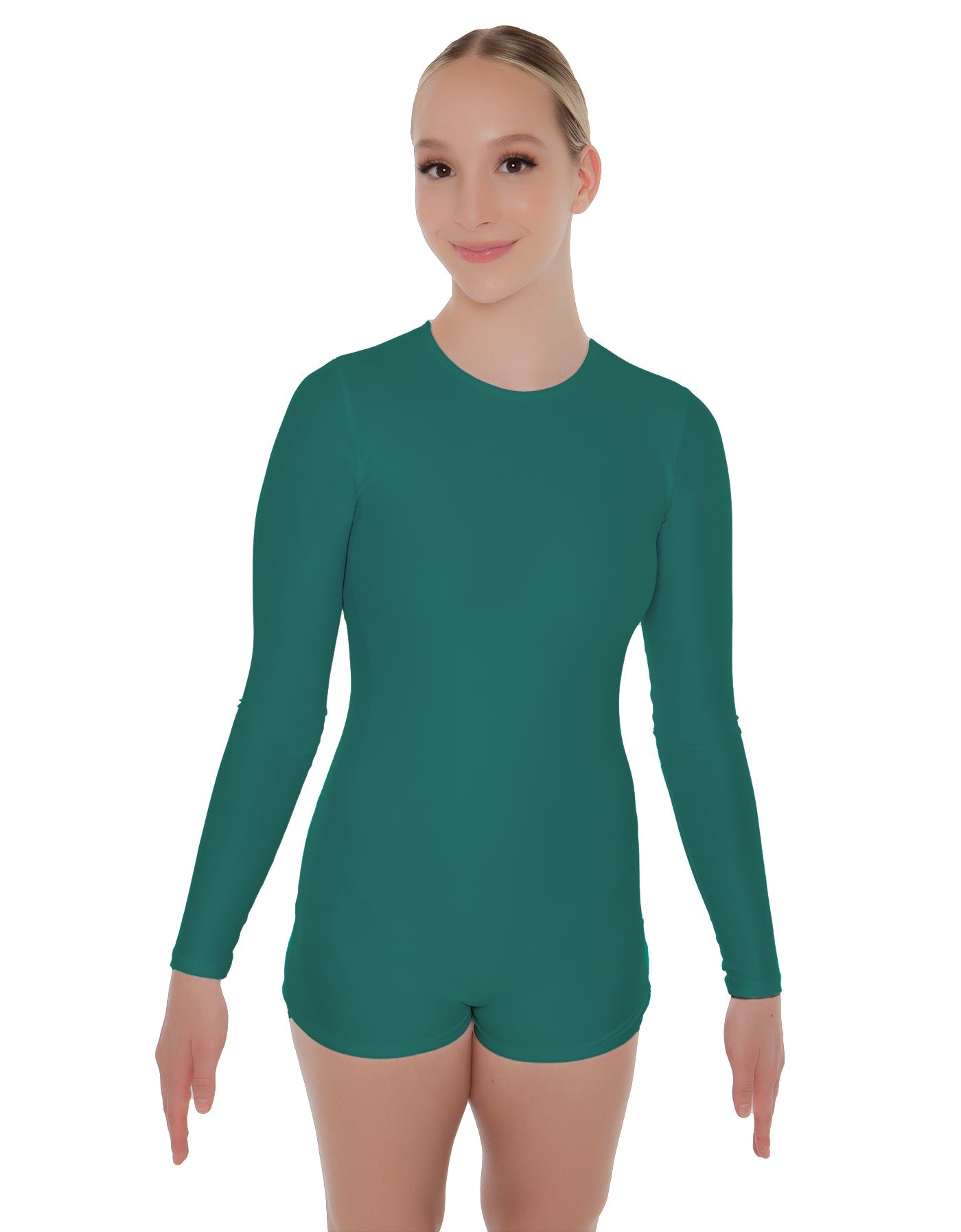 Solid Lycra LS Open Back Biketard