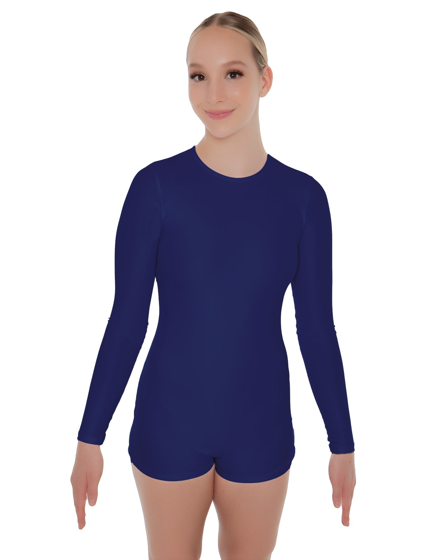 Solid Lycra LS Open Back Biketard
