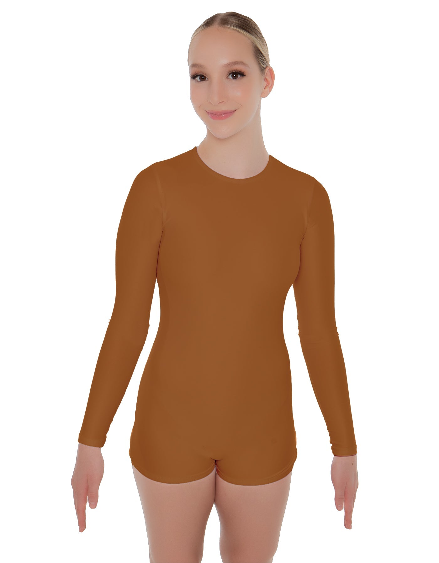 Solid Lycra LS Open Back Biketard