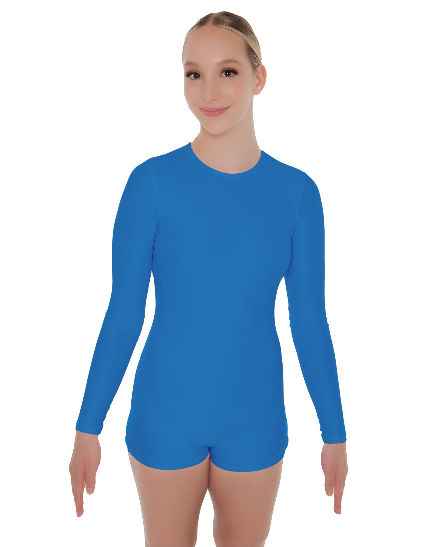Solid Lycra LS Open Back Biketard