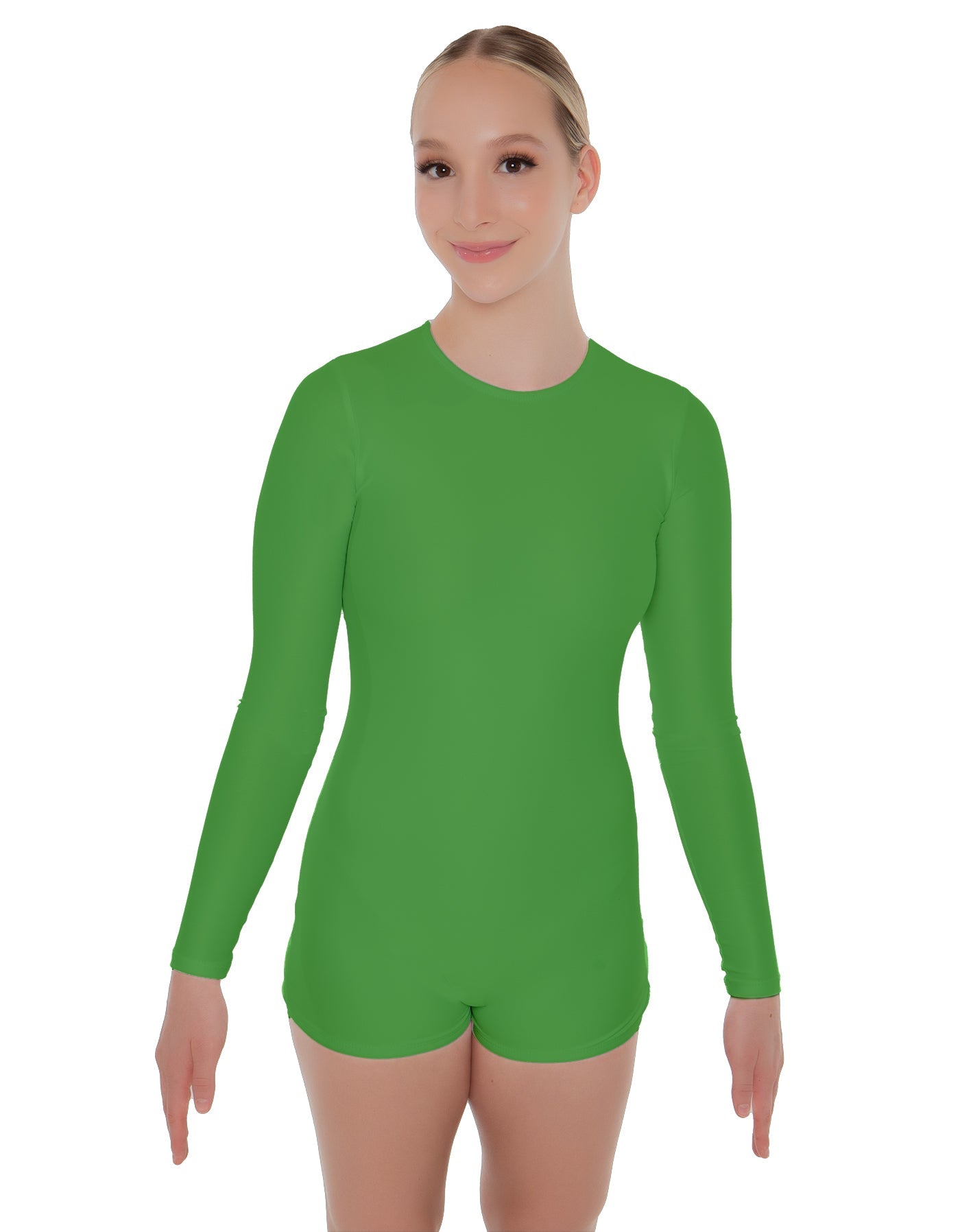 Solid Lycra LS Open Back Biketard