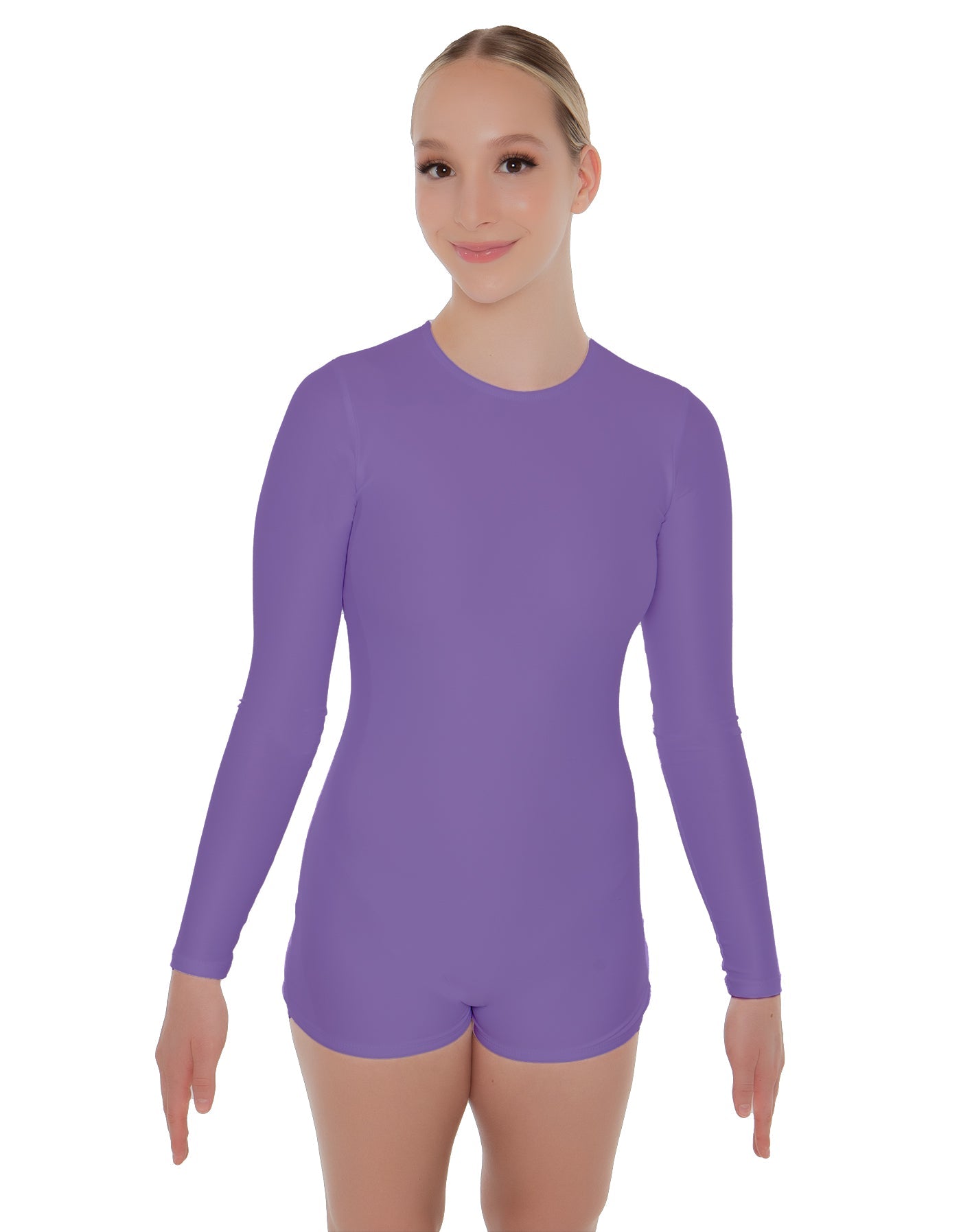 Solid Lycra LS Open Back Biketard