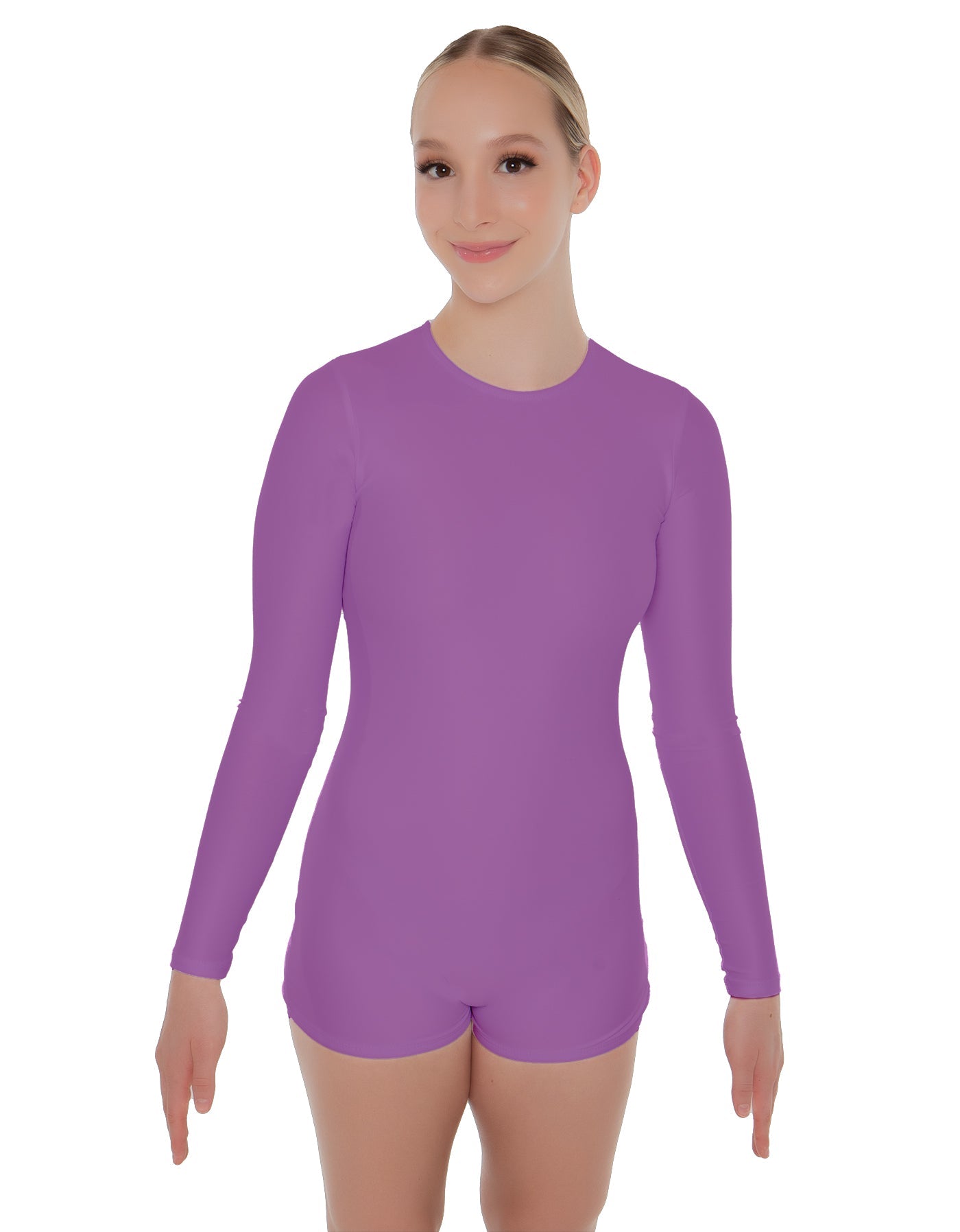 Solid Lycra LS Open Back Biketard