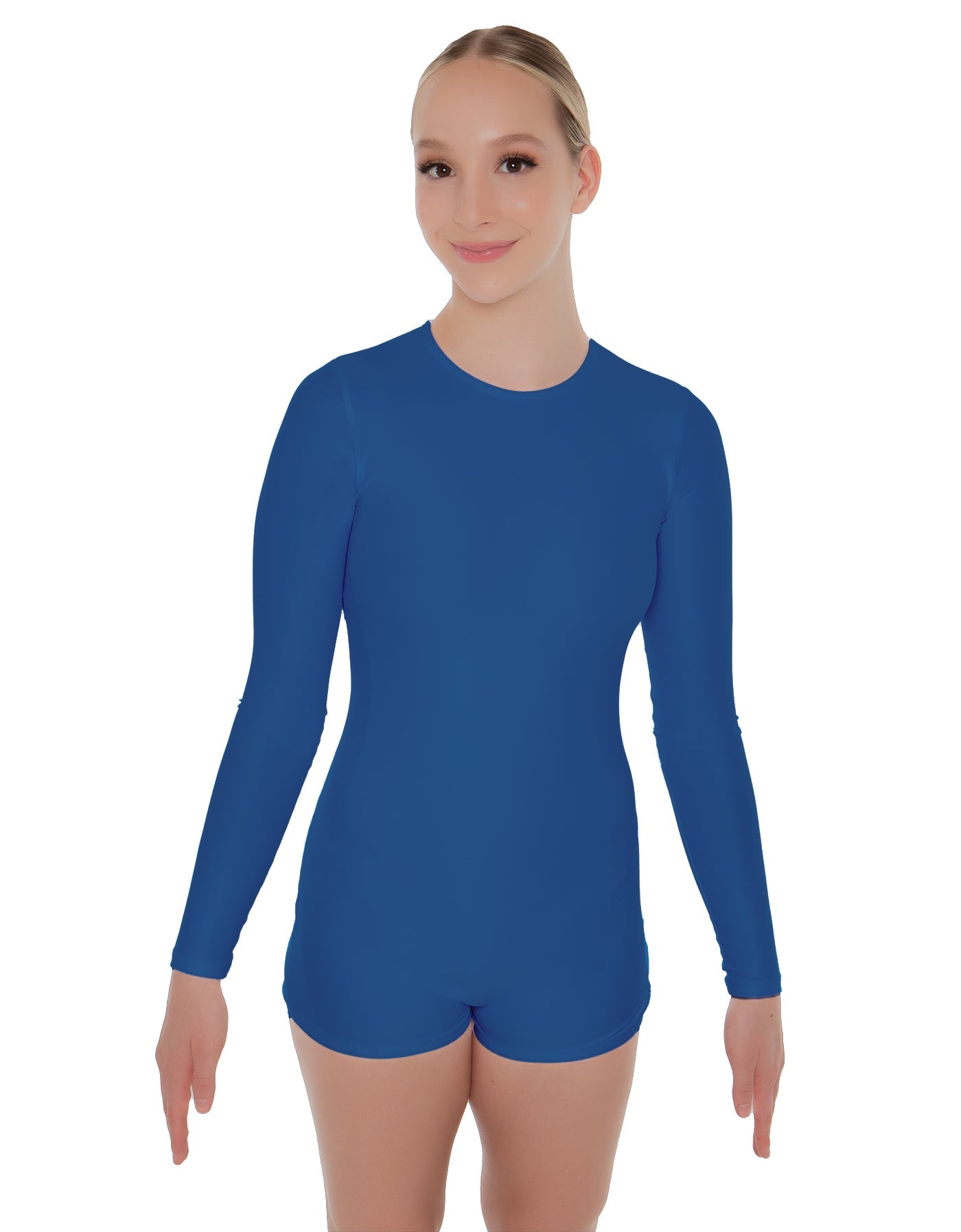 Solid Lycra LS Open Back Biketard