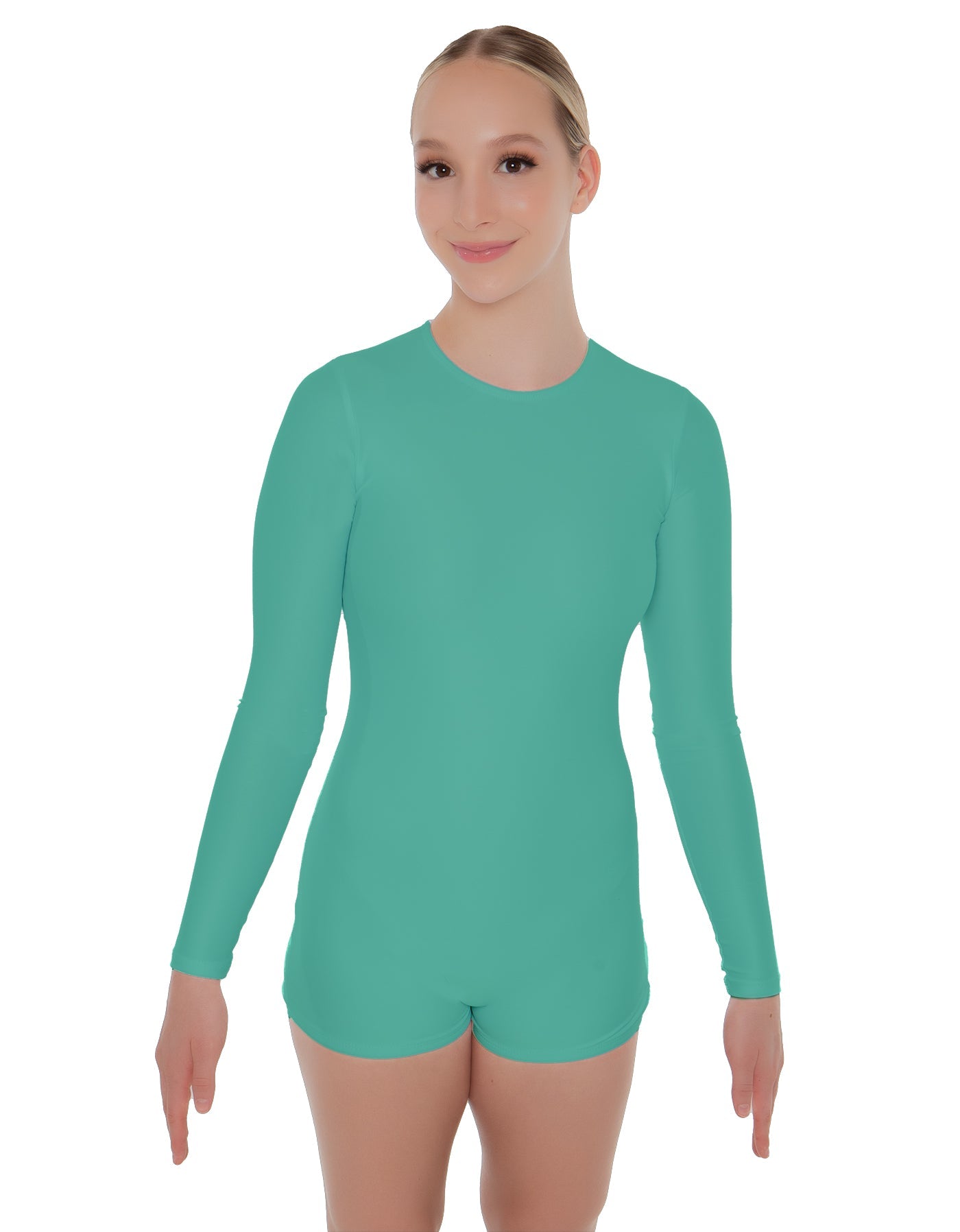 Solid Lycra LS Open Back Biketard