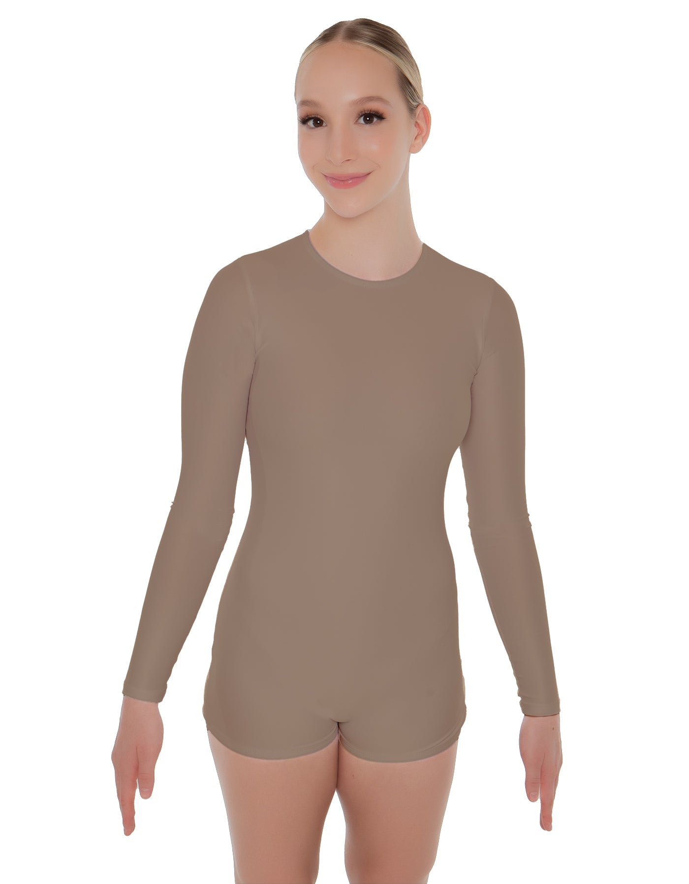 Solid Lycra LS Open Back Biketard