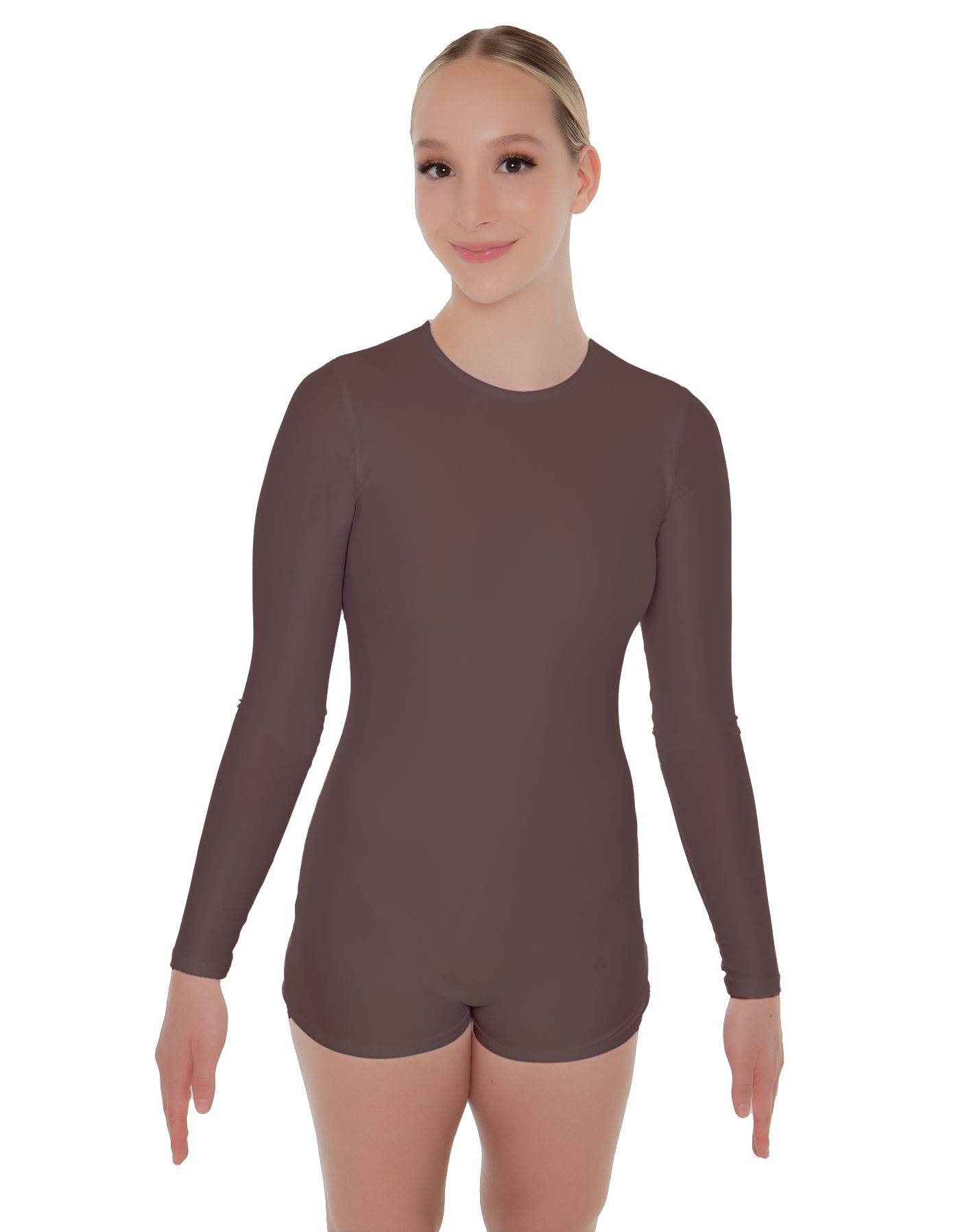 Solid Lycra LS Open Back Biketard