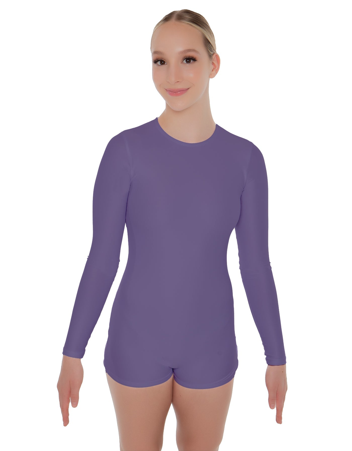 Solid Lycra LS Open Back Biketard