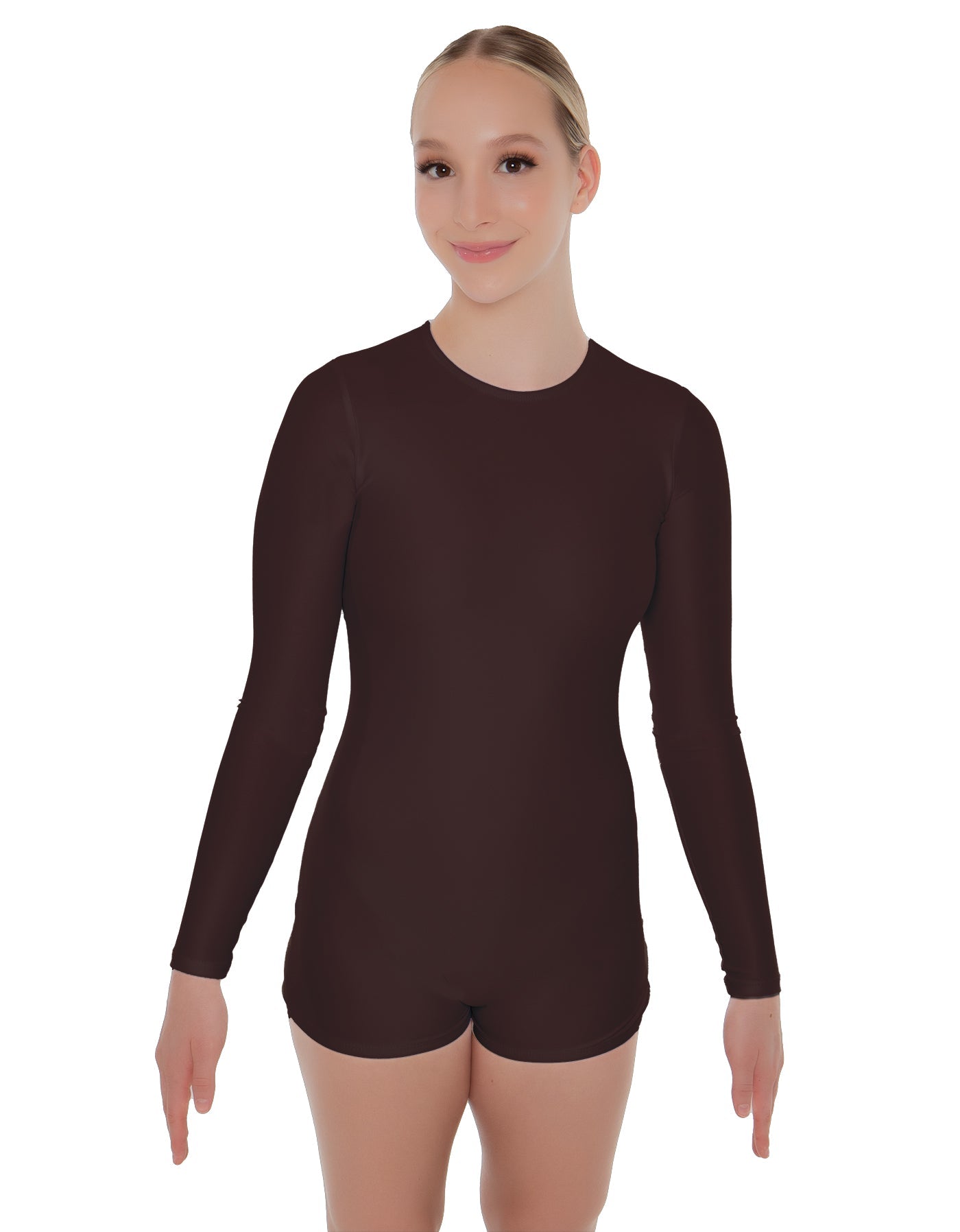 Solid Lycra LS Open Back Biketard