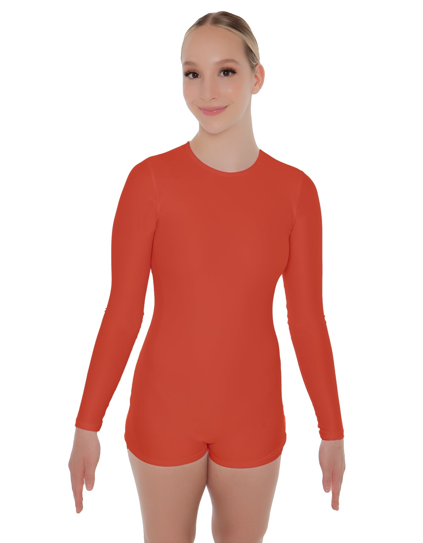 Solid Lycra LS Open Back Biketard