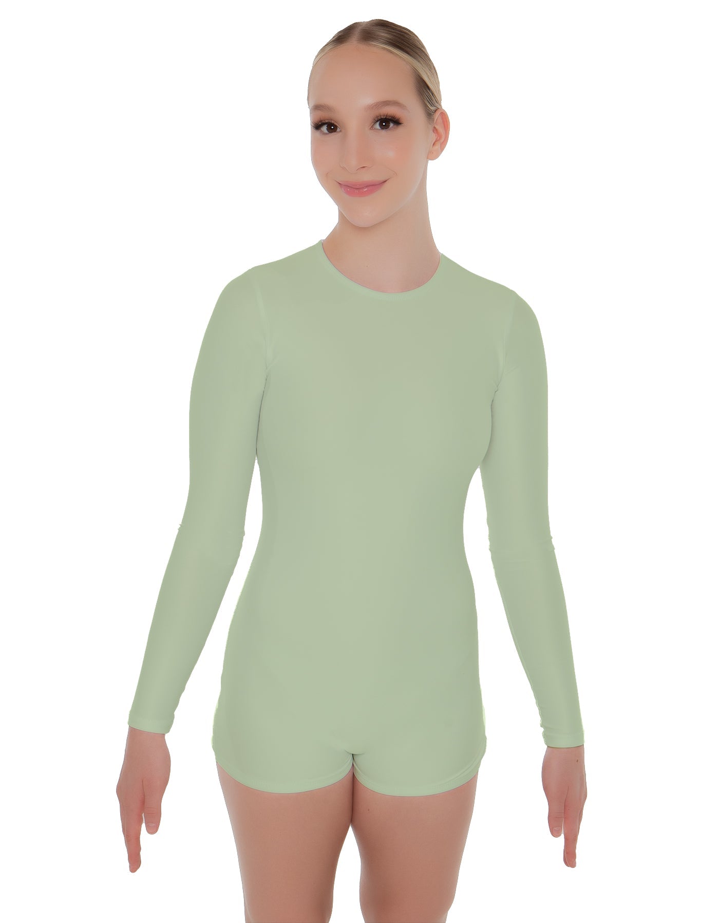 Solid Lycra LS Open Back Biketard